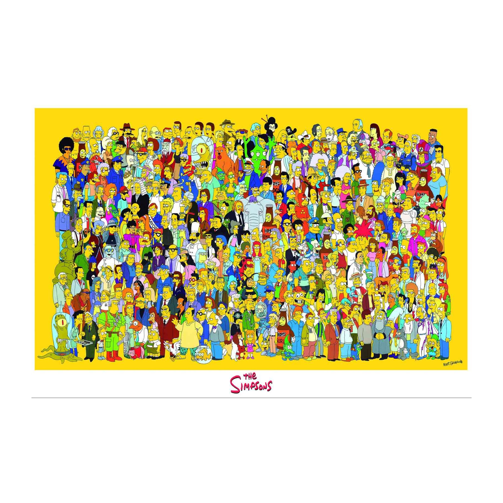 The Simpsons Characters Crowd Wall Art