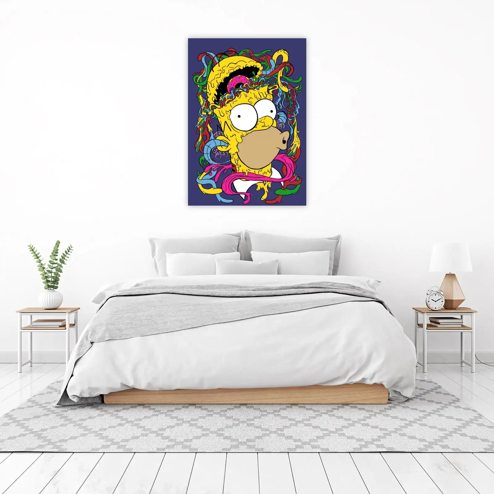 Dripping Homer & Donut Psychedelic Wall Art