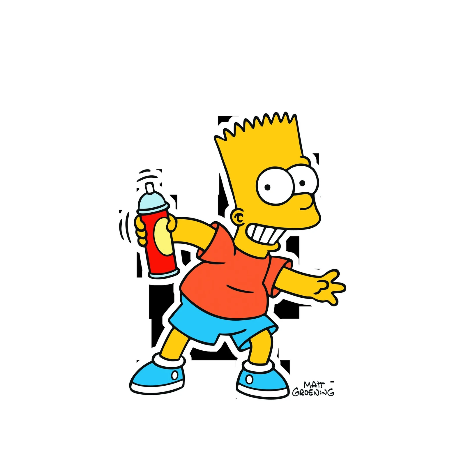 Iconic Bart Simpson Spray Paint Wall Art