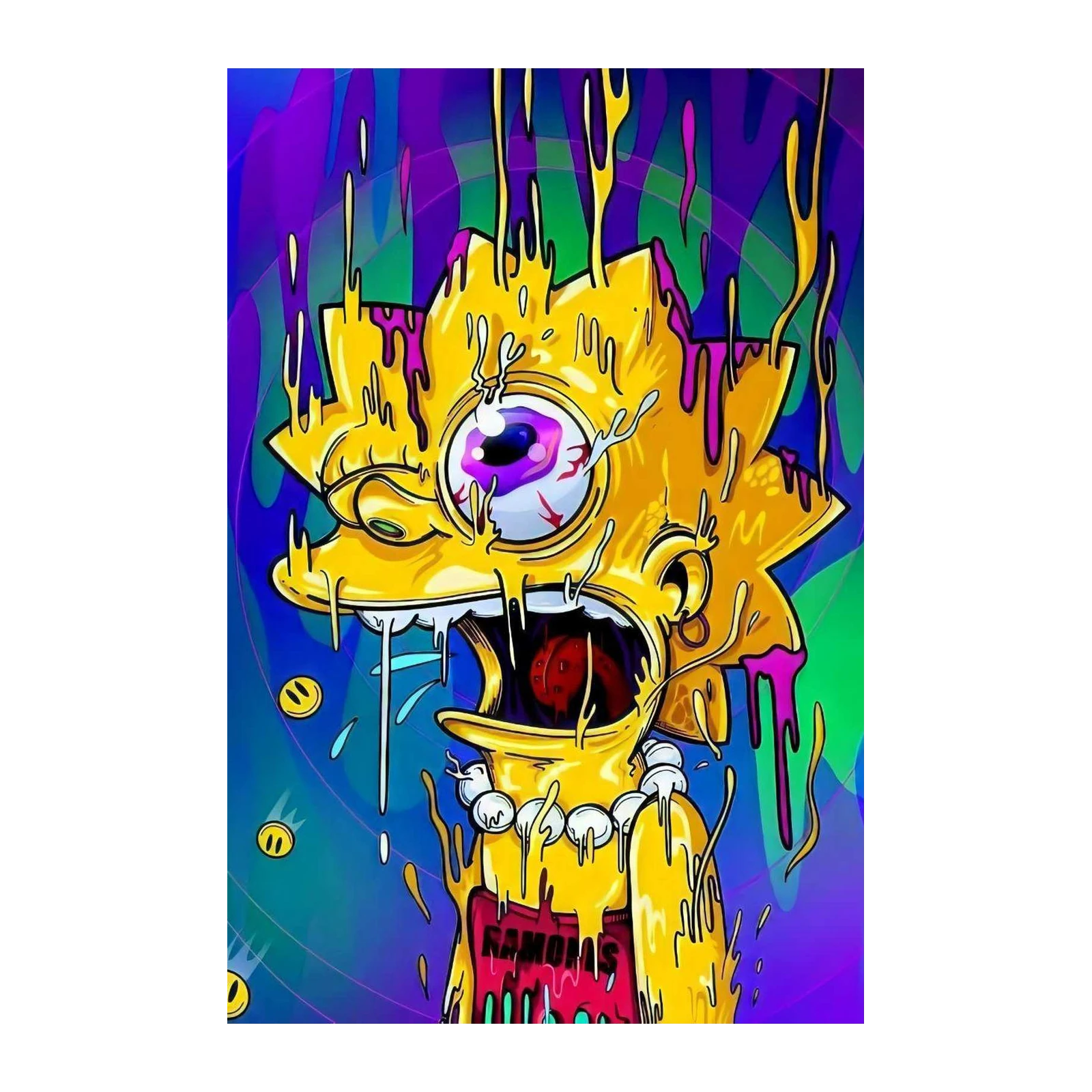 Psychedelic Lisa Simpson Dripping Wall Art