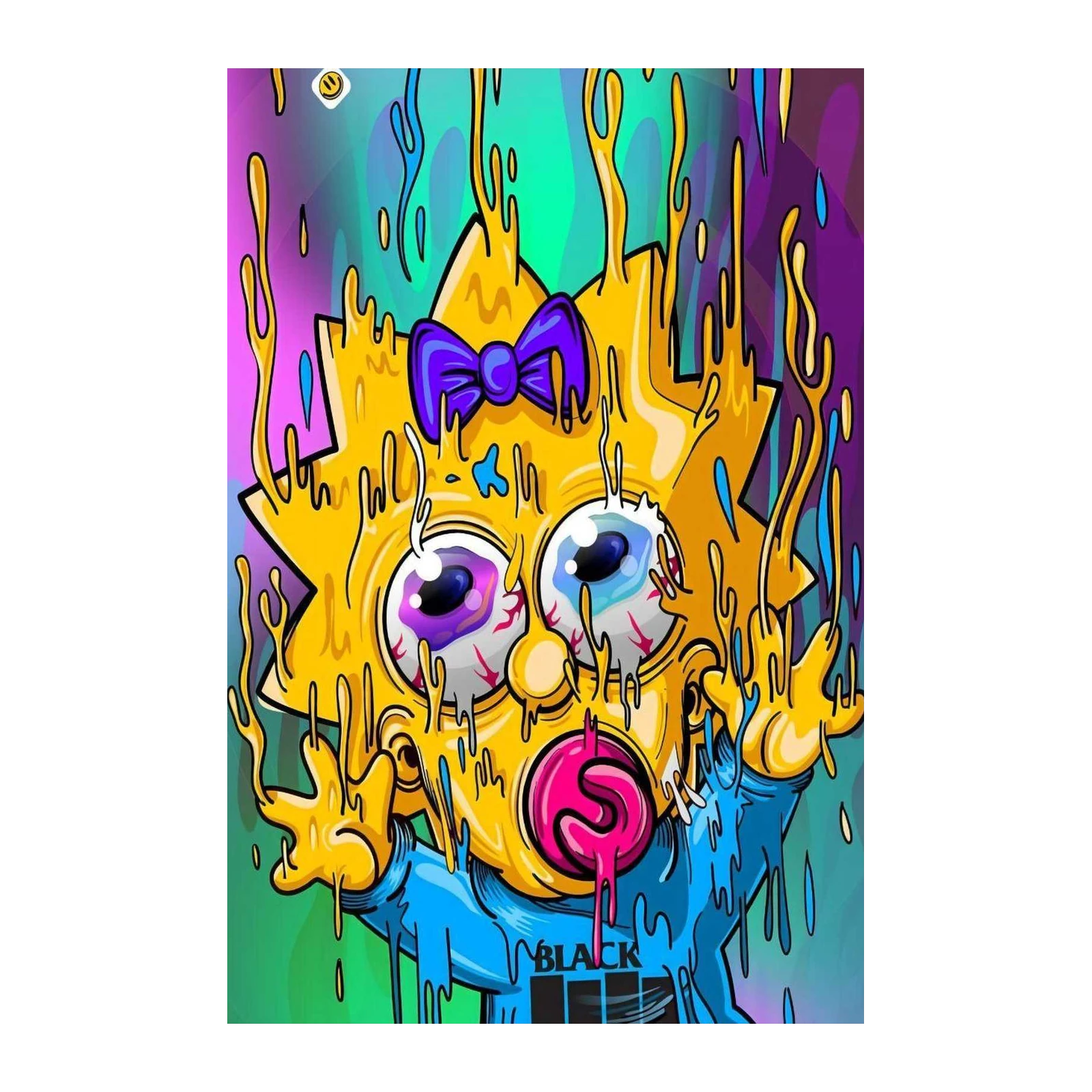 Psychedelic Maggie Simpson Dripping Wall Art