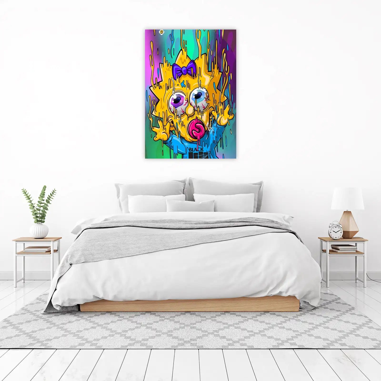 Psychedelic Maggie Simpson Dripping Wall Art