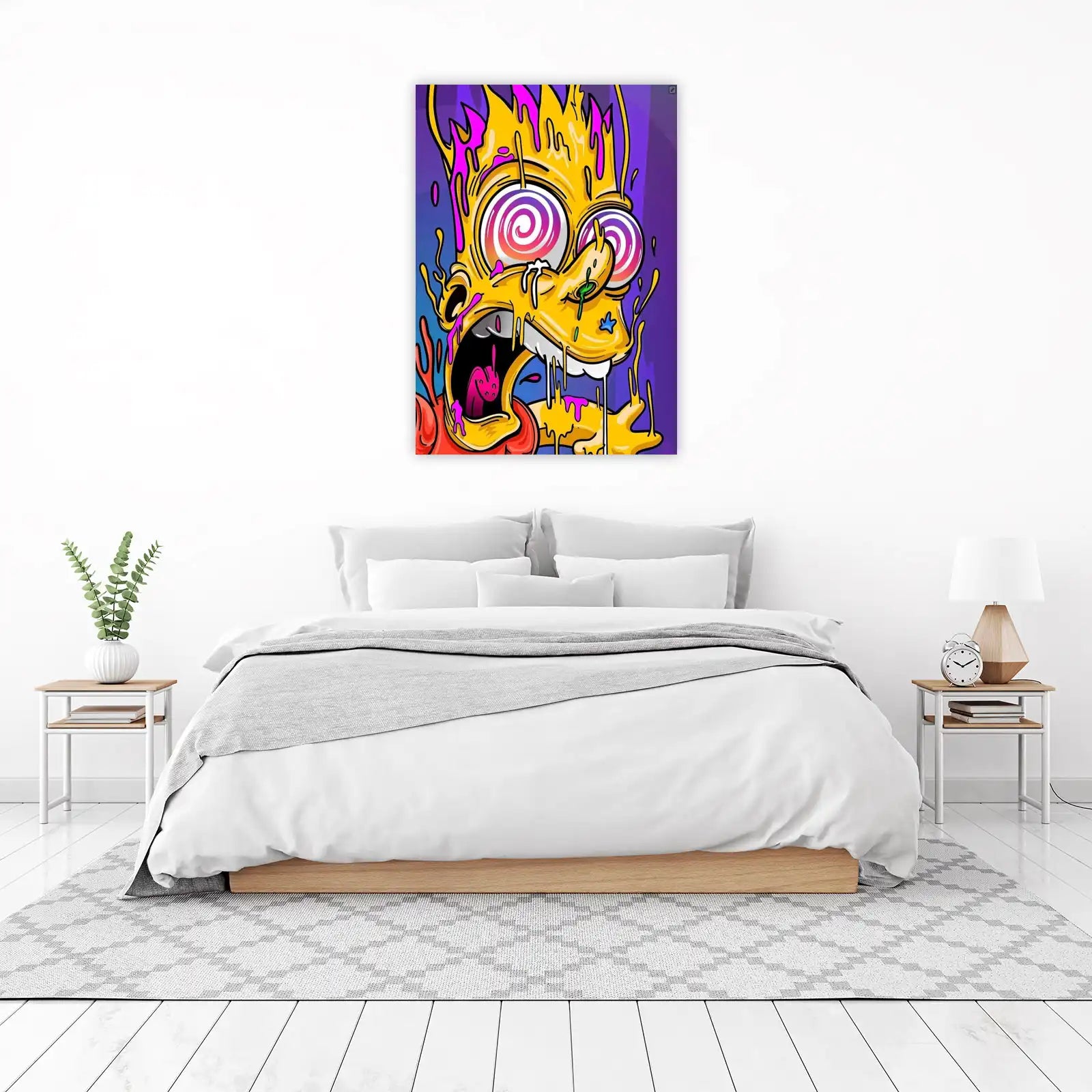 Psychedelic Bart Simpson Drip Wall Art