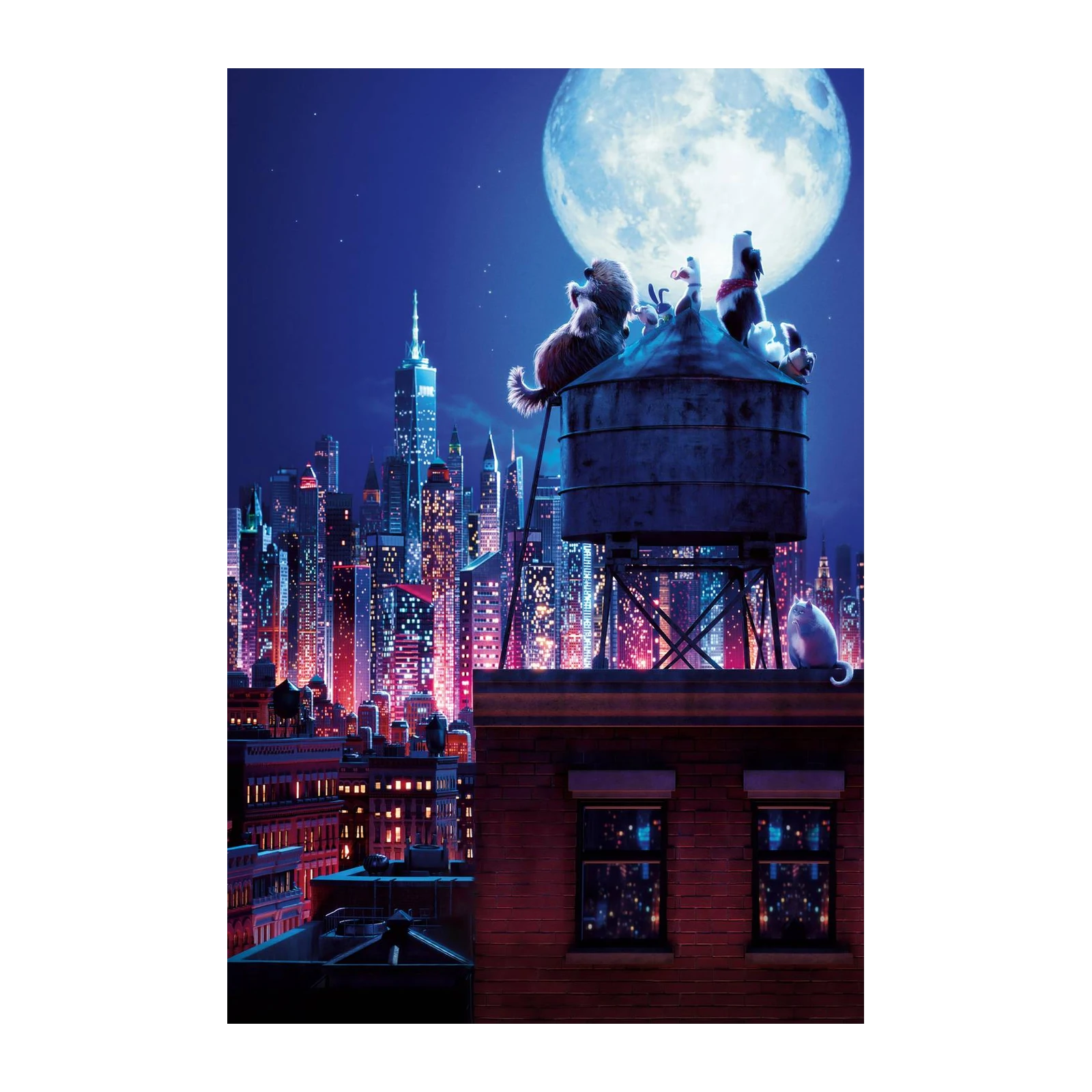 Cute Pets Rooftop Adventure Wall Art