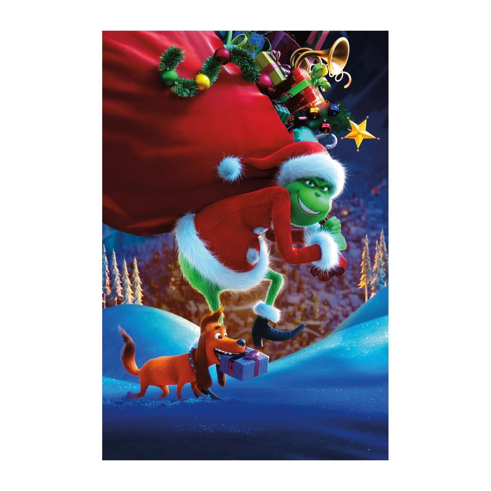 Whimsical Grinch & Max Christmas Wall Art