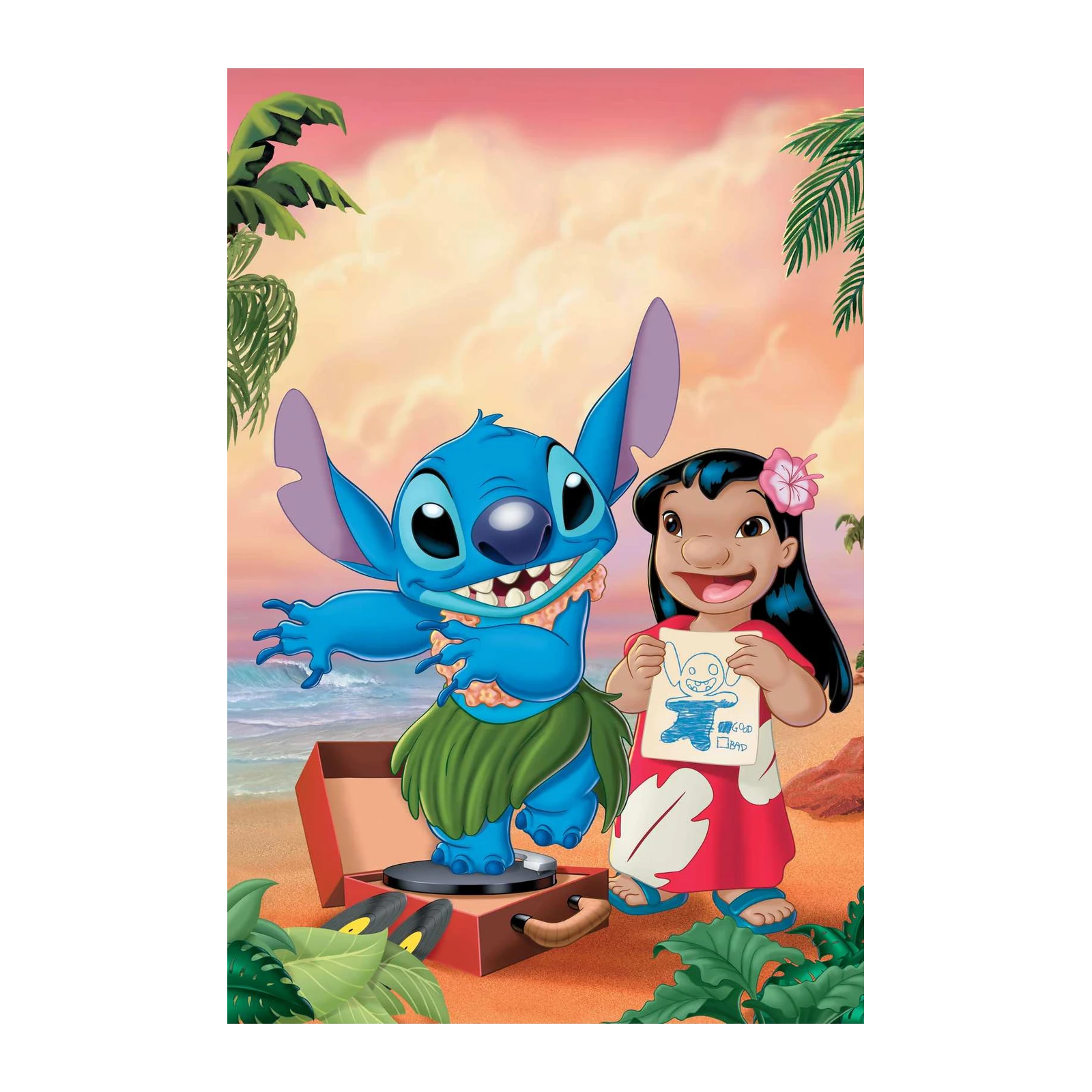 Lilo & Stitch Hawaiian Beach Vibes Wall Art