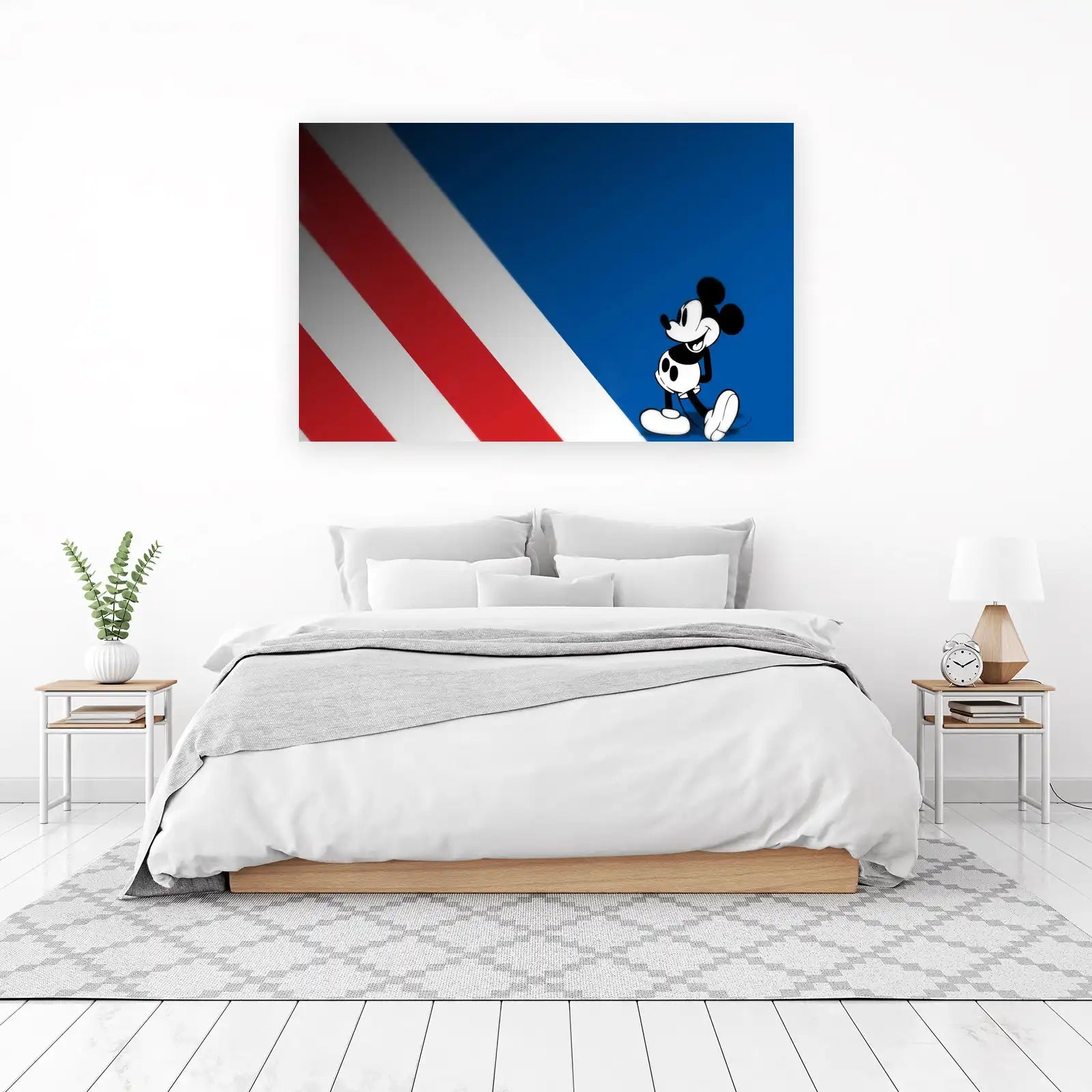 Retro Mickey USA Stripes Wall Art