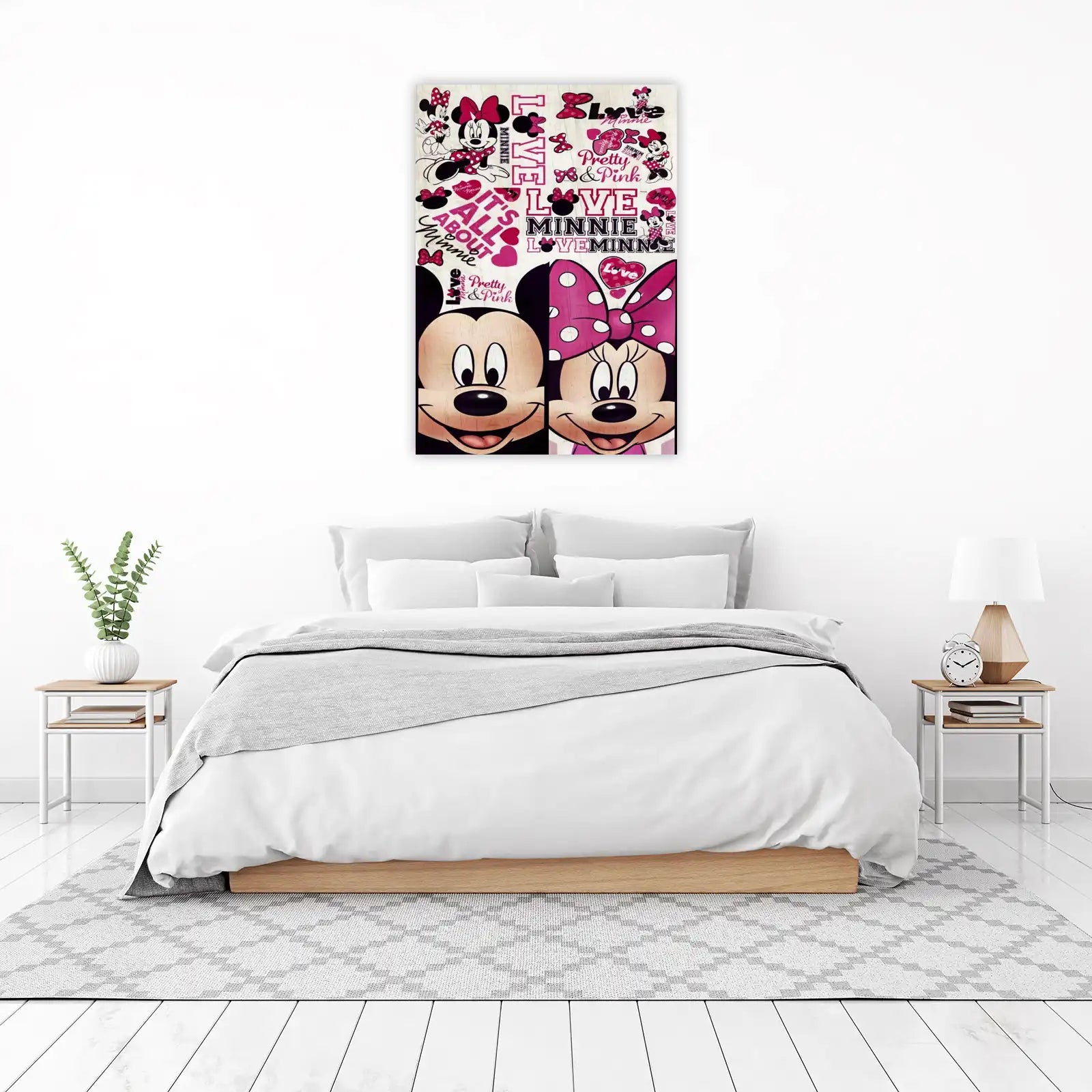 Adorable Minnie Mouse "Love Pretty Pink" Wall Art
