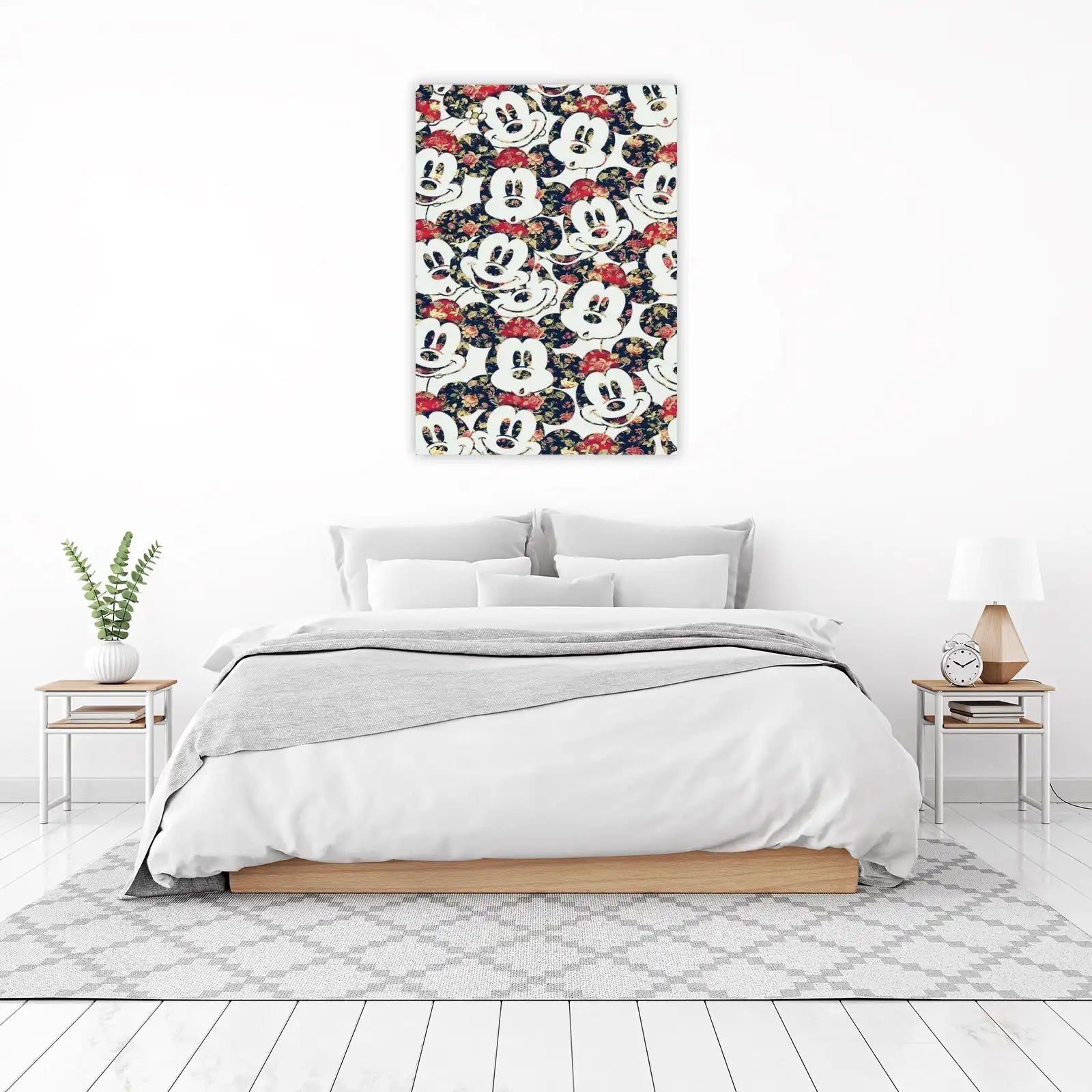 Whimsical Mickey Floral Collage Wall Art