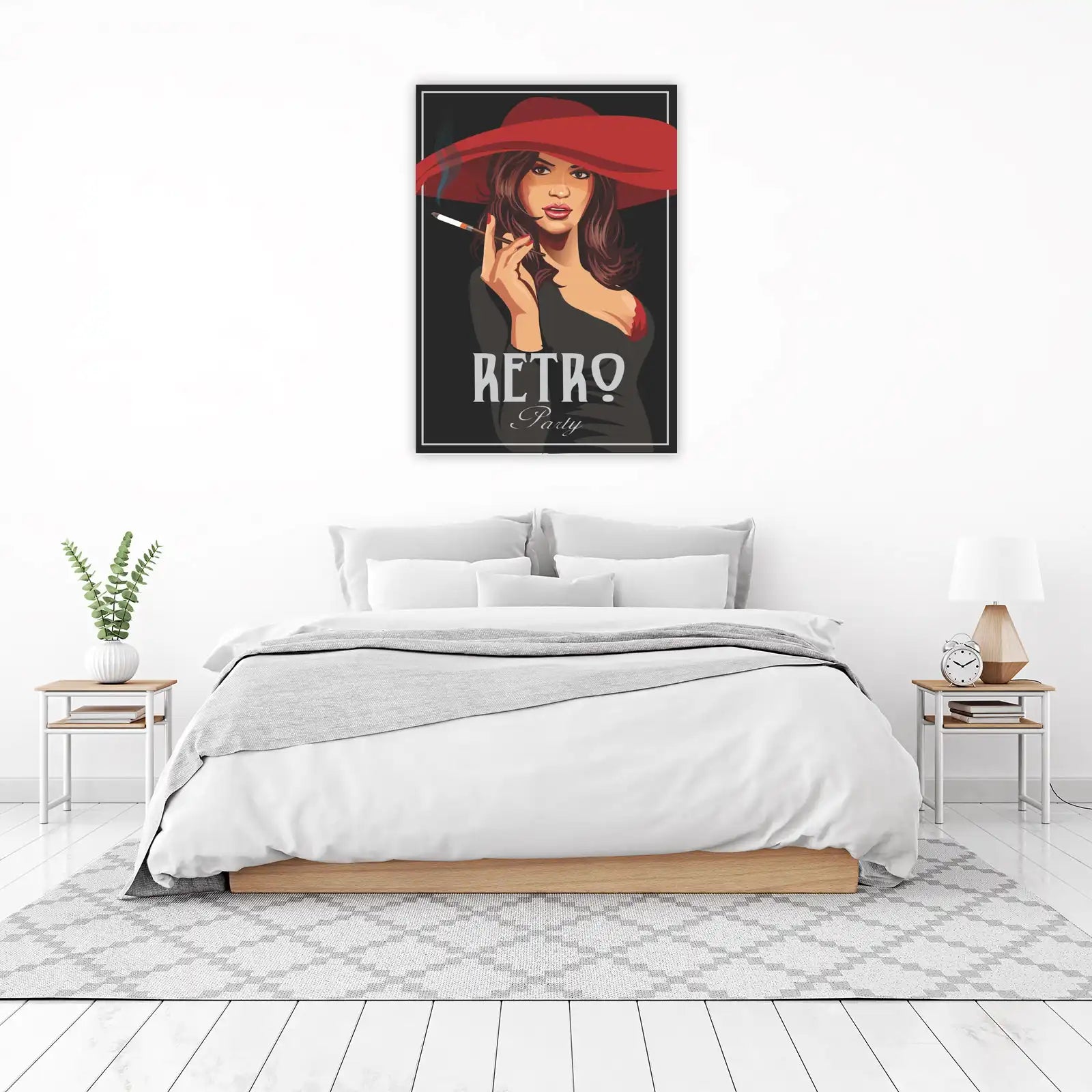 Glamorous Retro Woman Smoking Wall Art