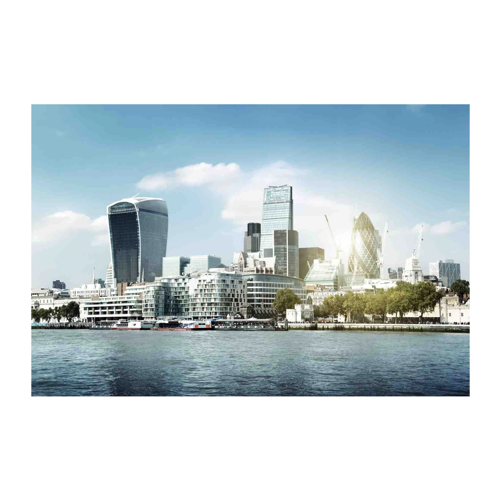 London Skyline River View Wall Art