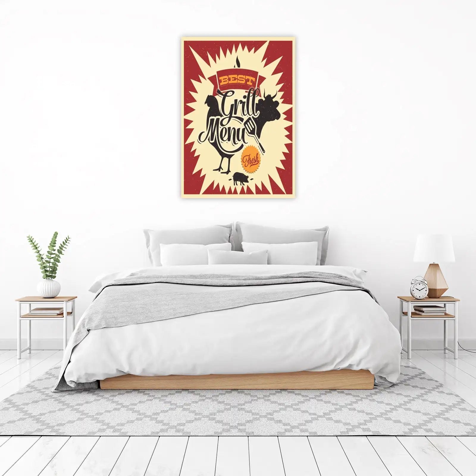 Vintage Grill & BBQ Menu Wall Art