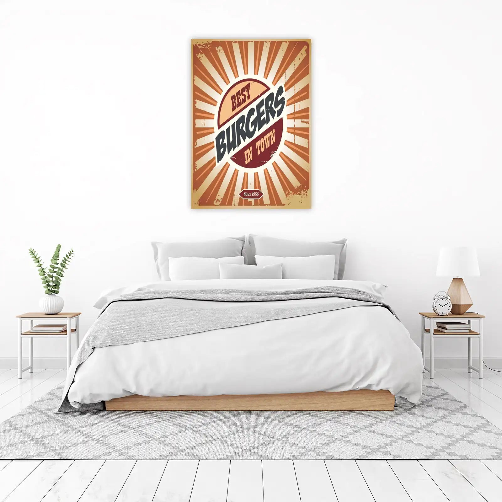 Retro Best Burgers in Town Wall Art