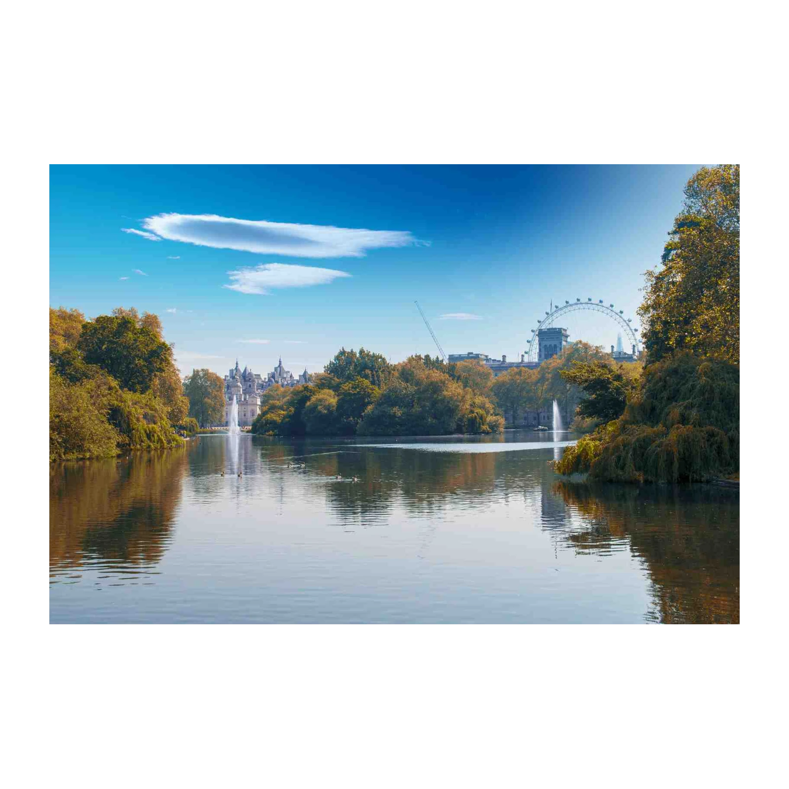 Serene London Park Lake Wall Art