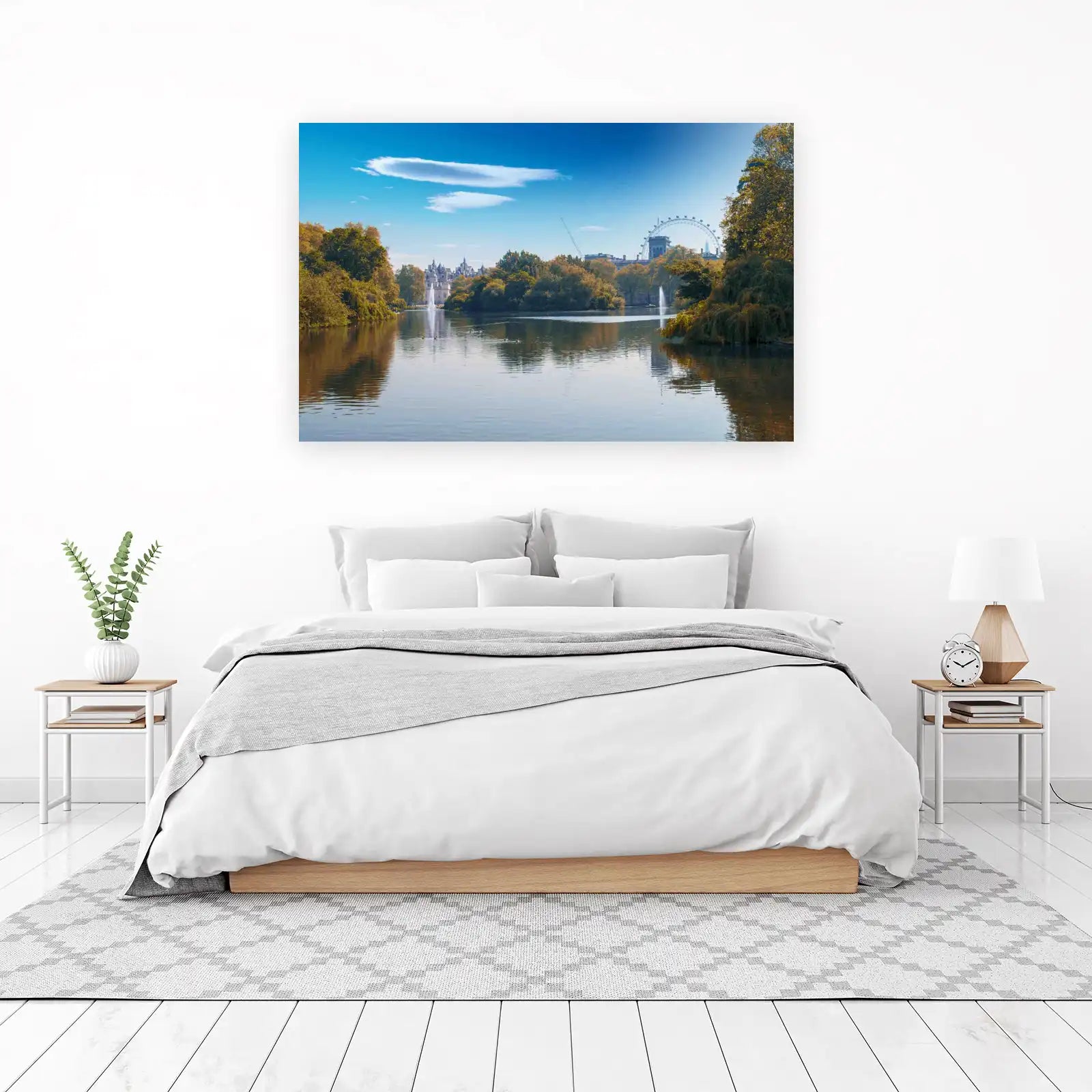 Serene London Park Lake Wall Art