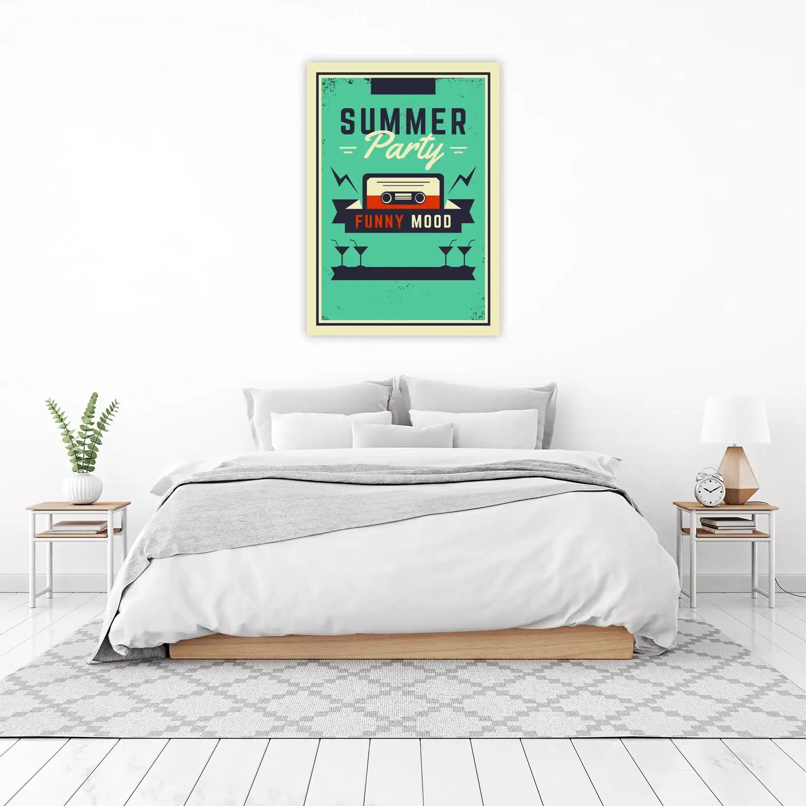 Retro Summer Party Cassette Tape Wall Art