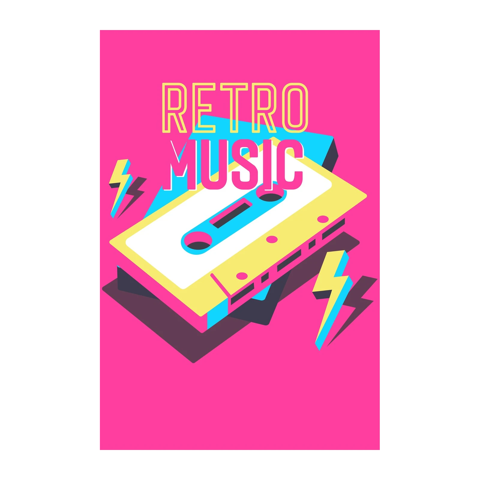 Retro Music Cassette Pop Art Wall Art