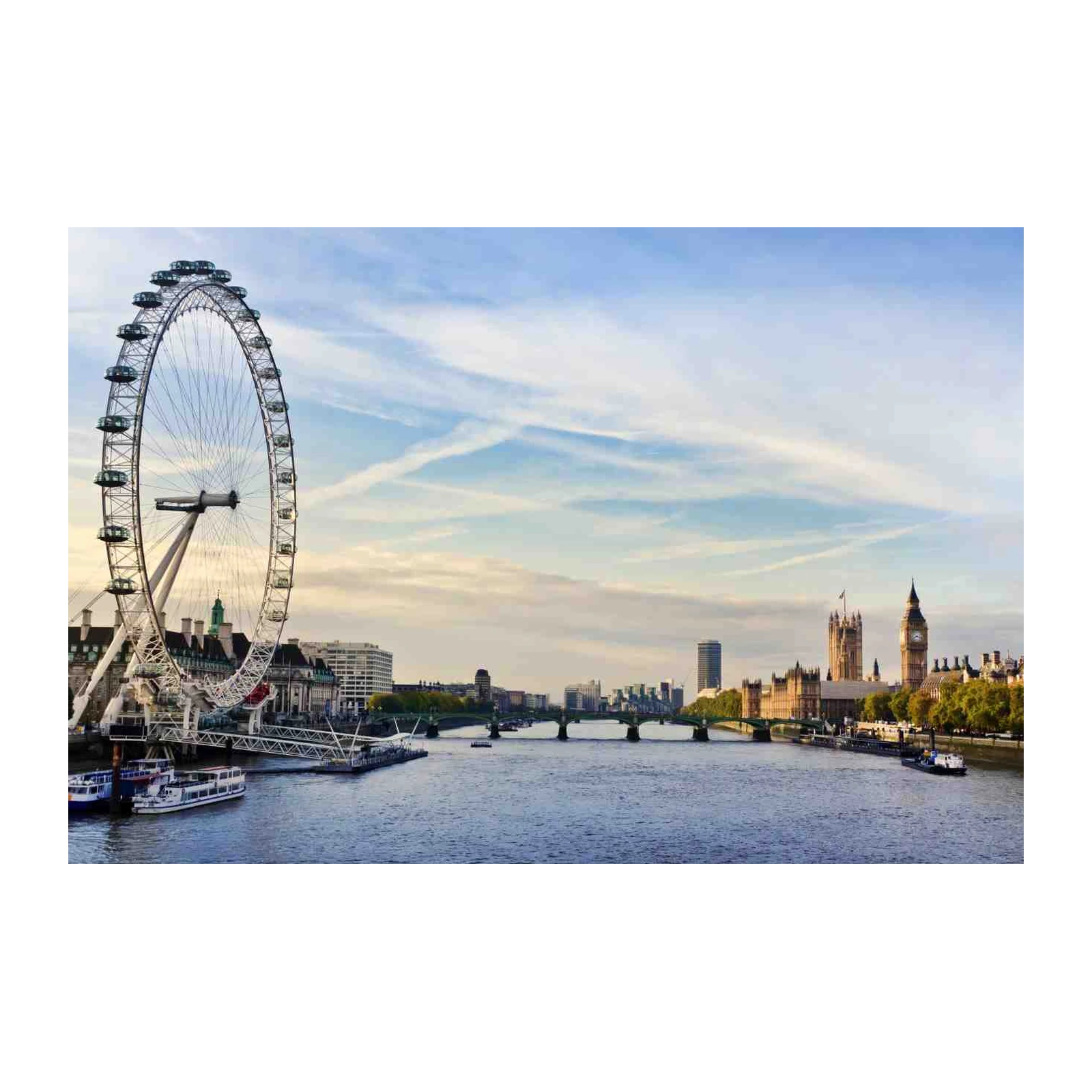 London Eye & Thames River Panorama Wall Art