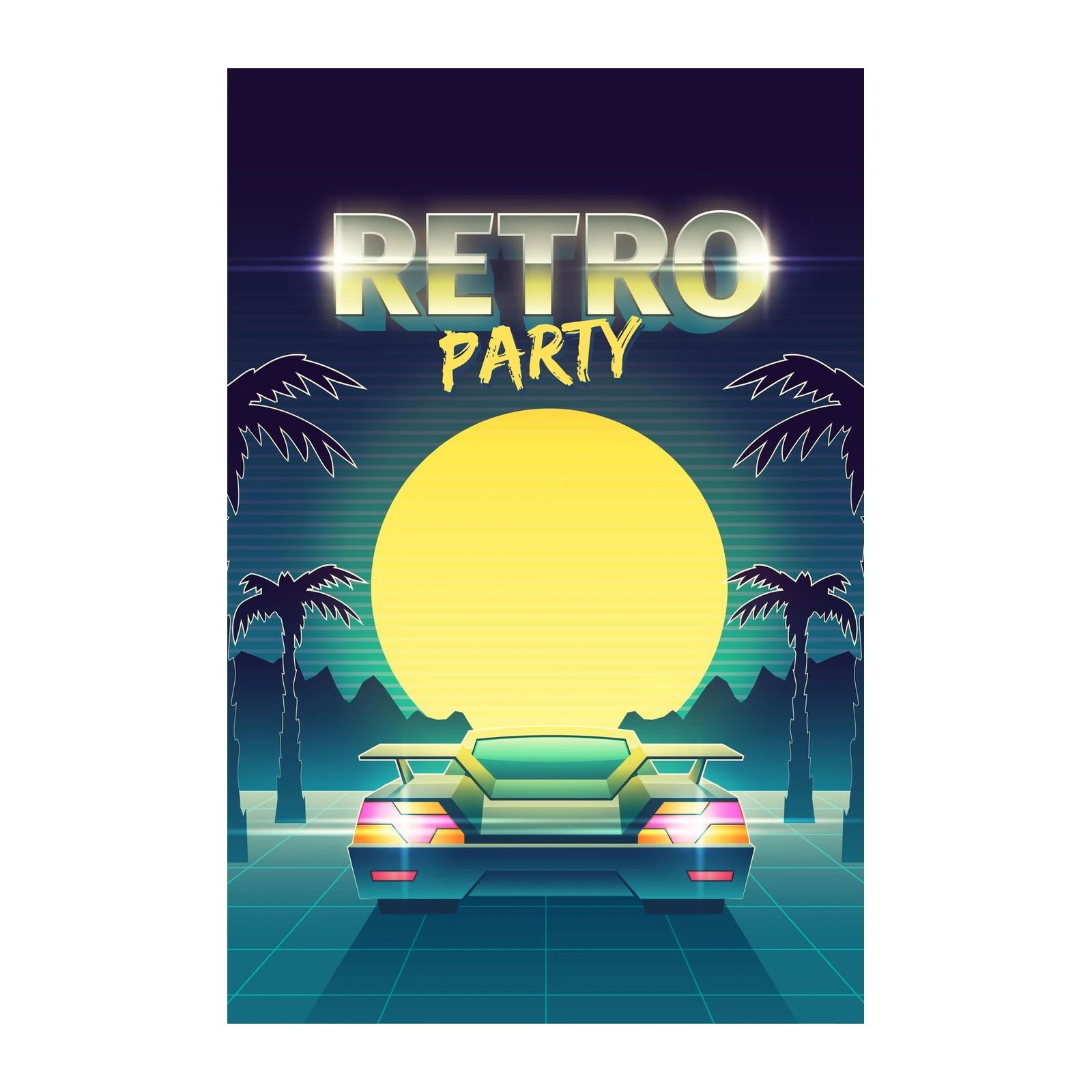Retro Sunset Drive Wall Art