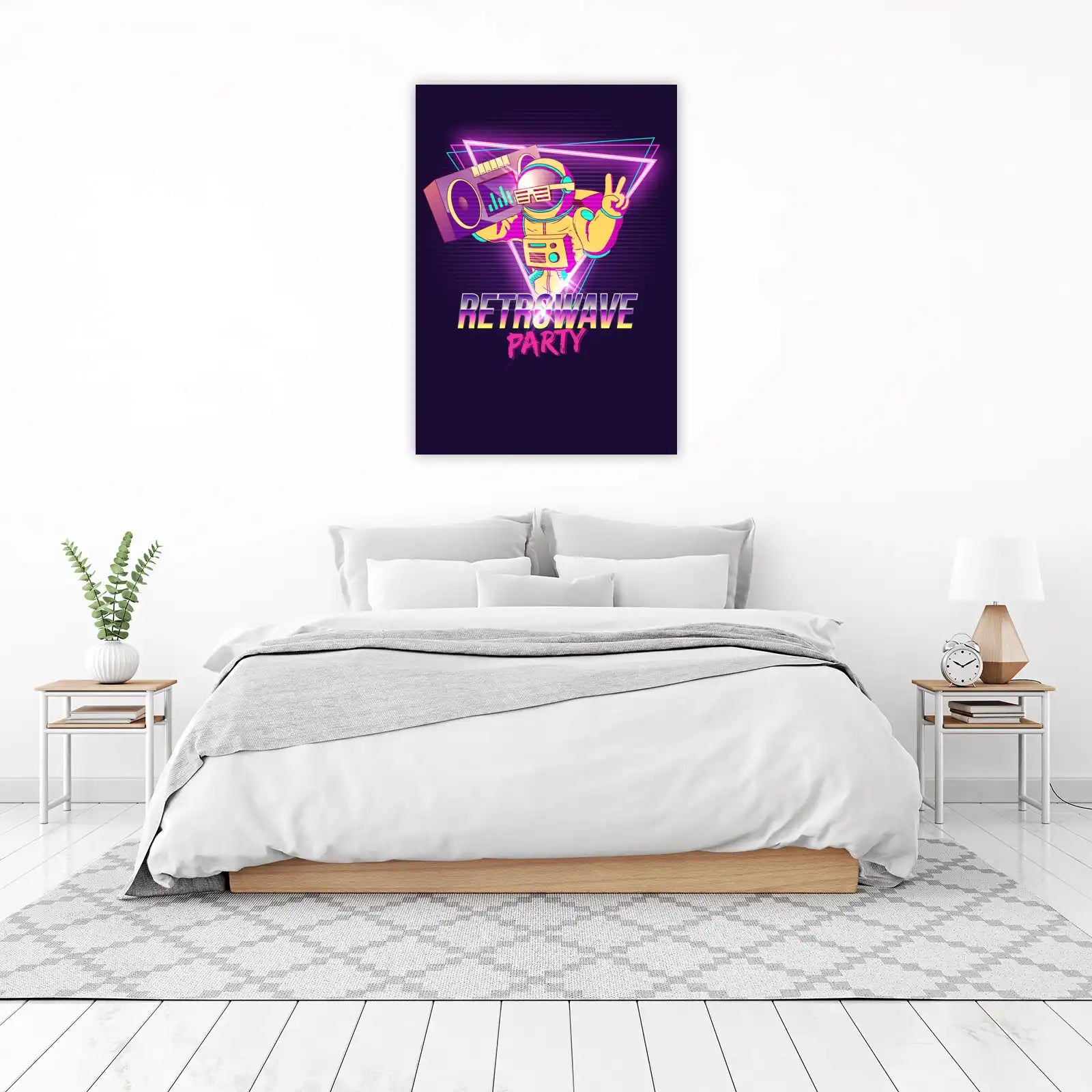 Retro Astronaut Boombox Party Wall Art