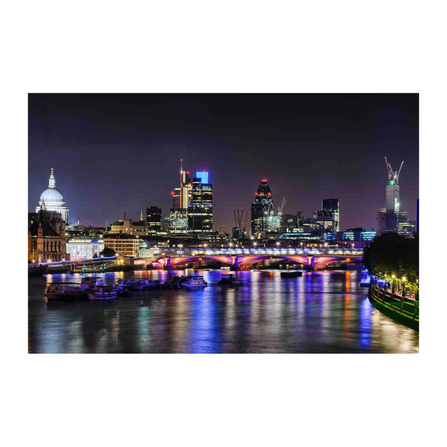 Vibrant London Skyline Night Wall Art