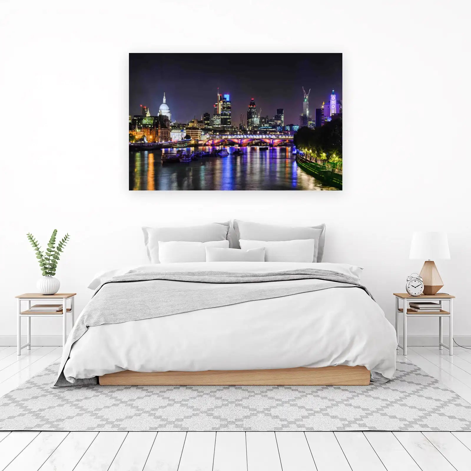 Vibrant London Skyline Night Wall Art