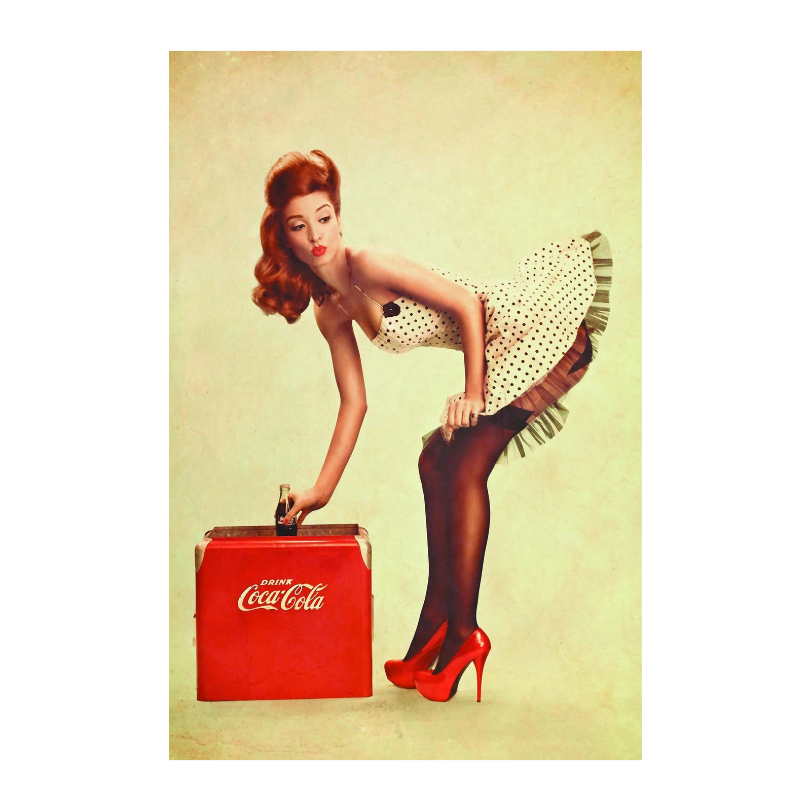 Retro Pin-Up Coca-Cola Poster Wall Art