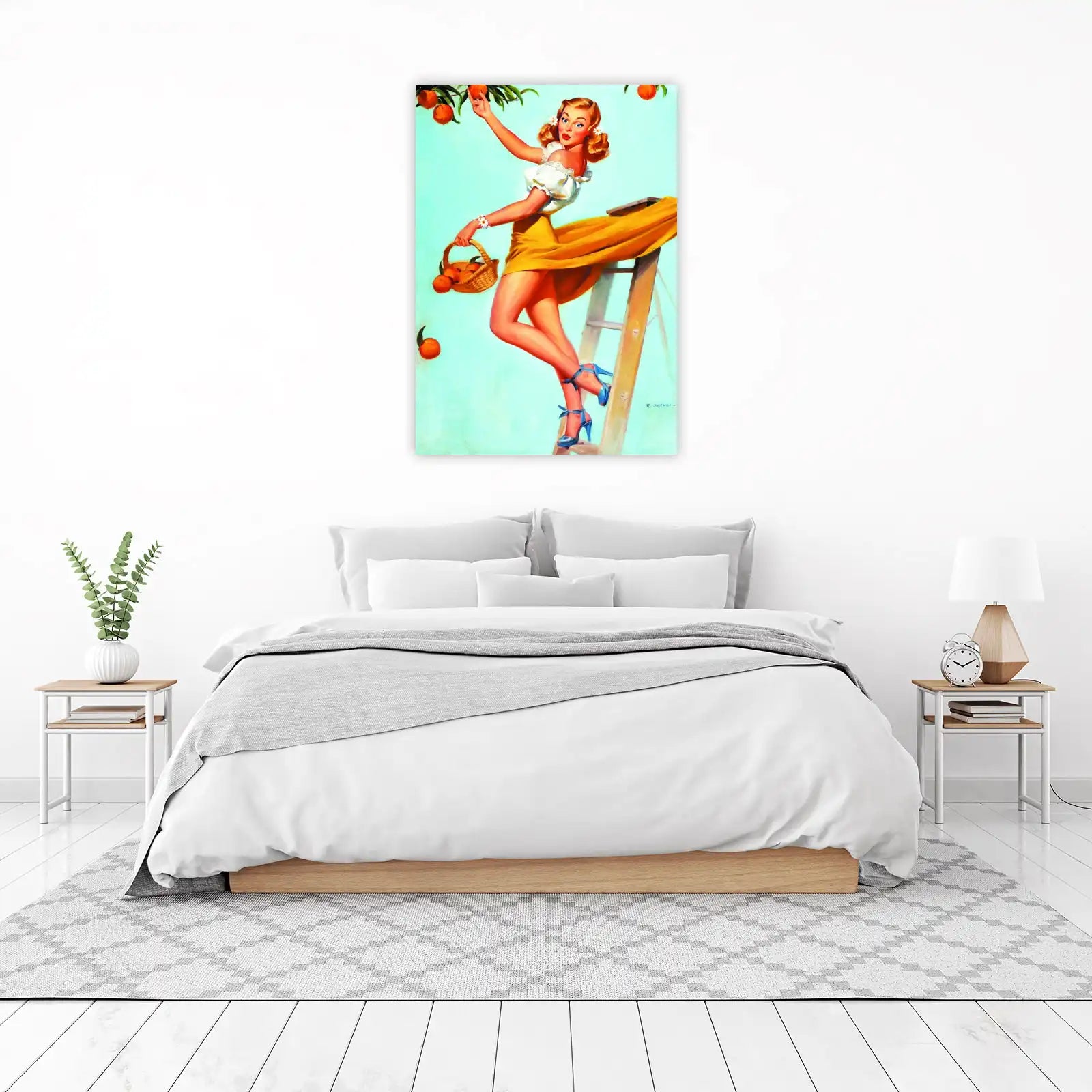 Vintage Peach Picker Pin-Up Wall Art