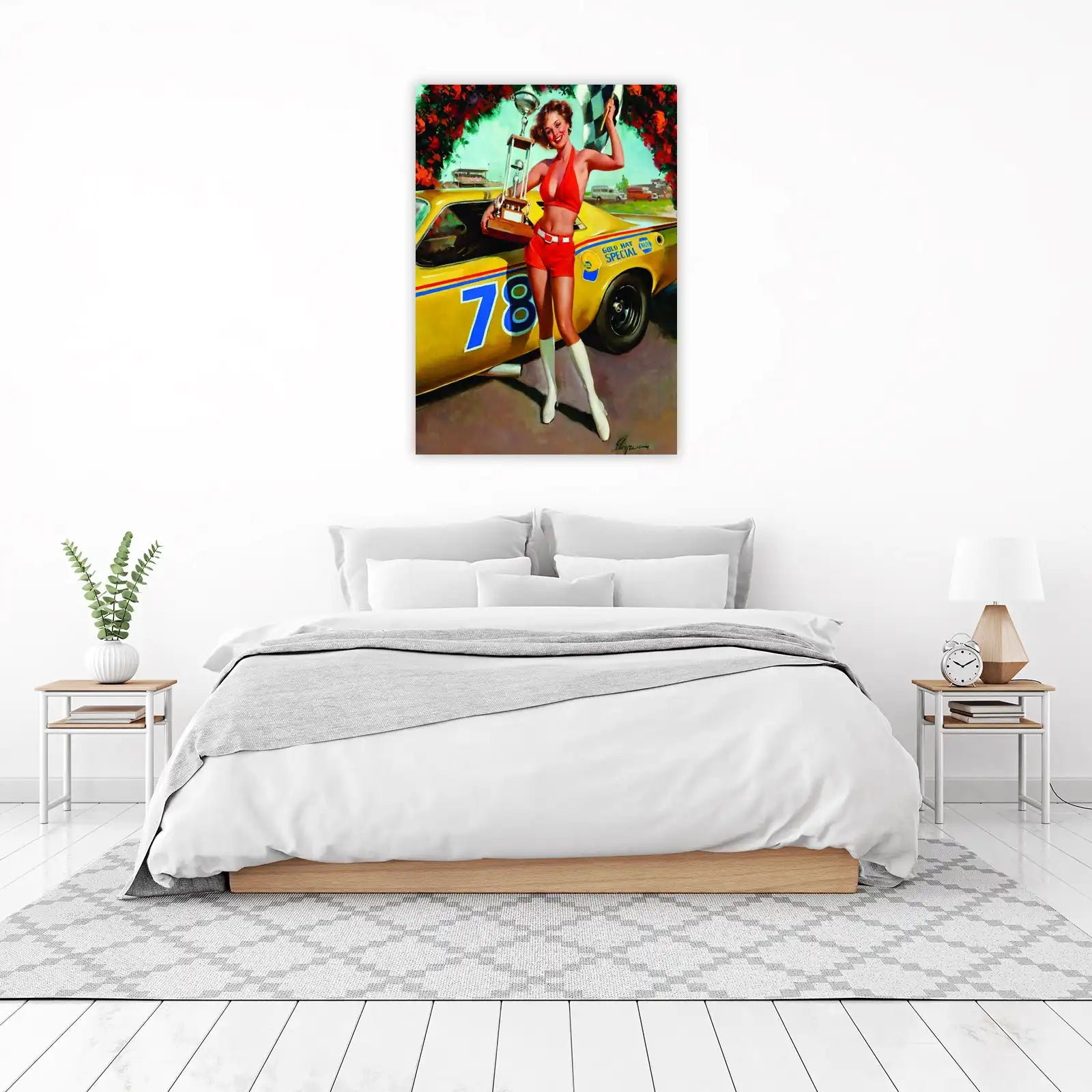 Vintage Racing Pin-Up Girl Victory Wall Art