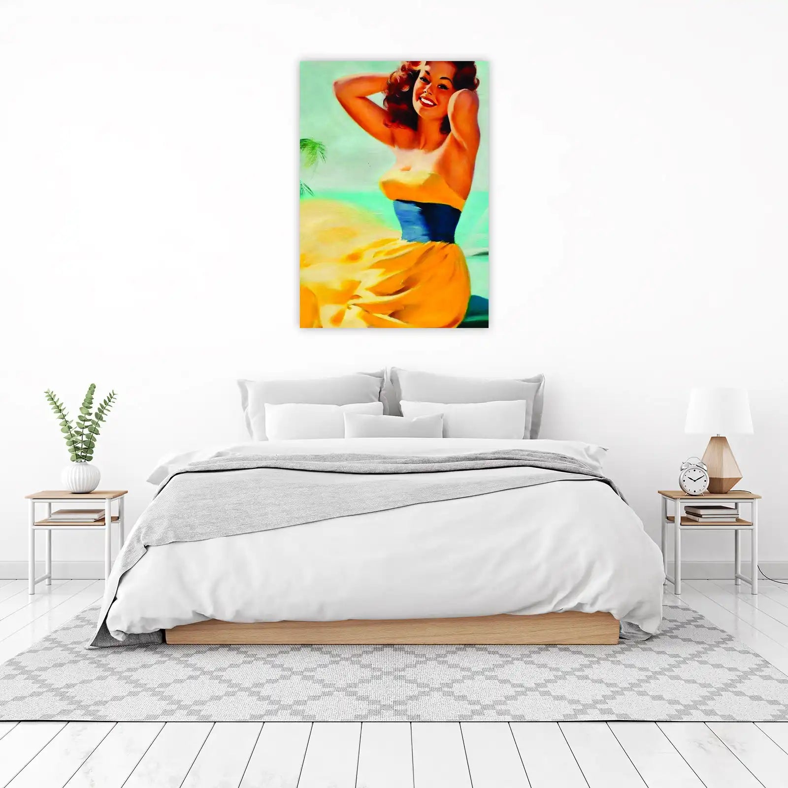 Retro Beach Pin-Up Girl Wall Art