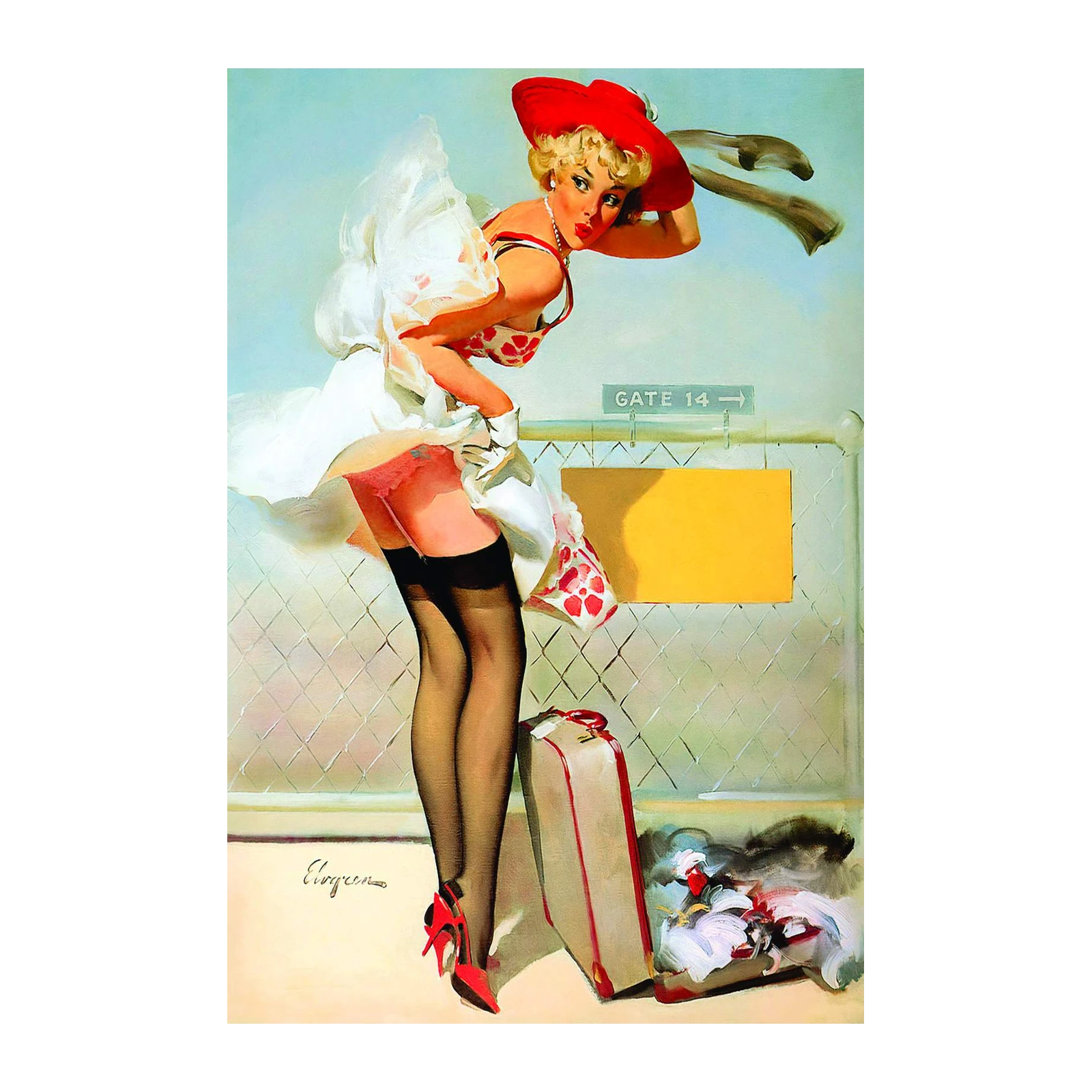 Vintage Glamour Travel Pin-Up Wall Art