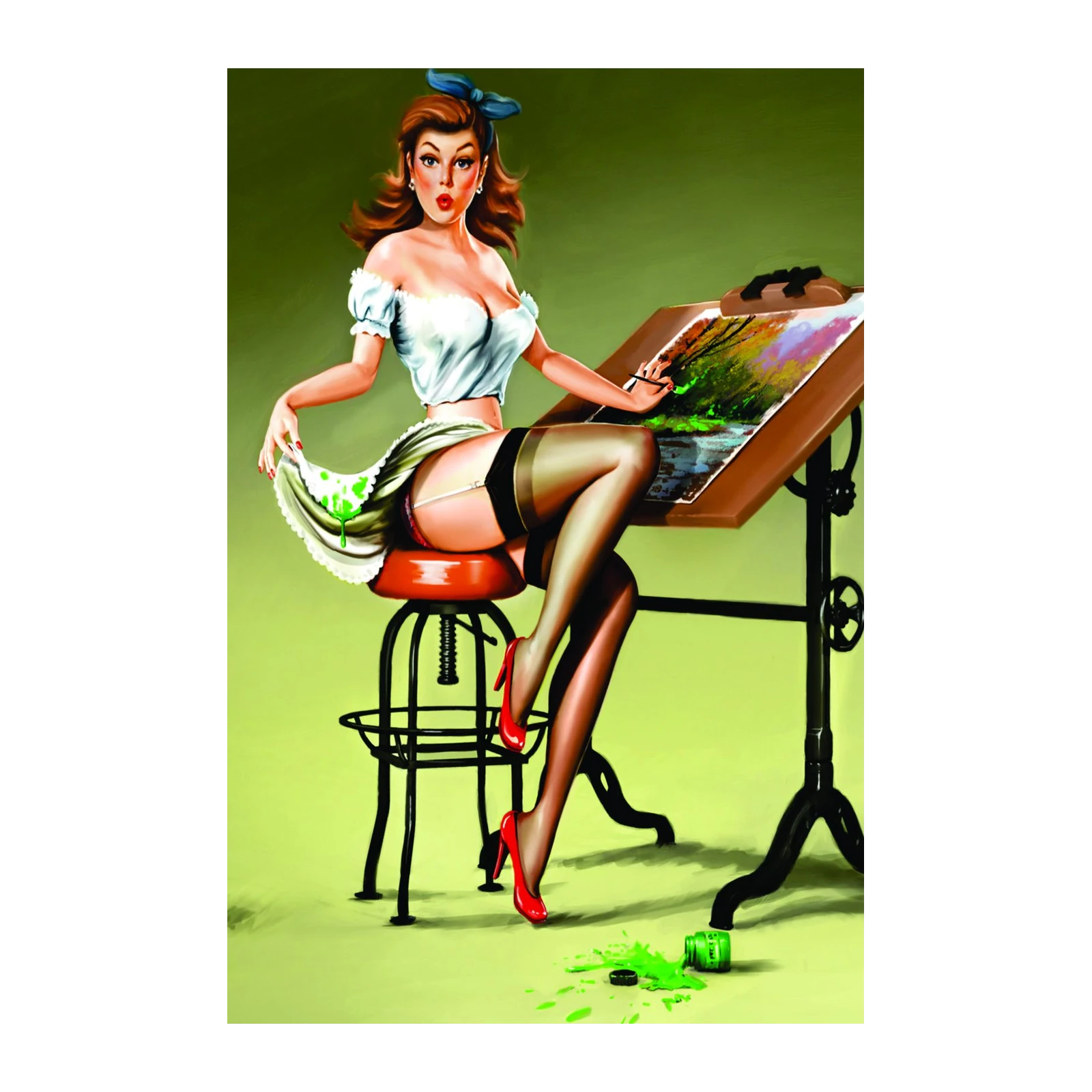 Retro Art Model Painting Wall Art