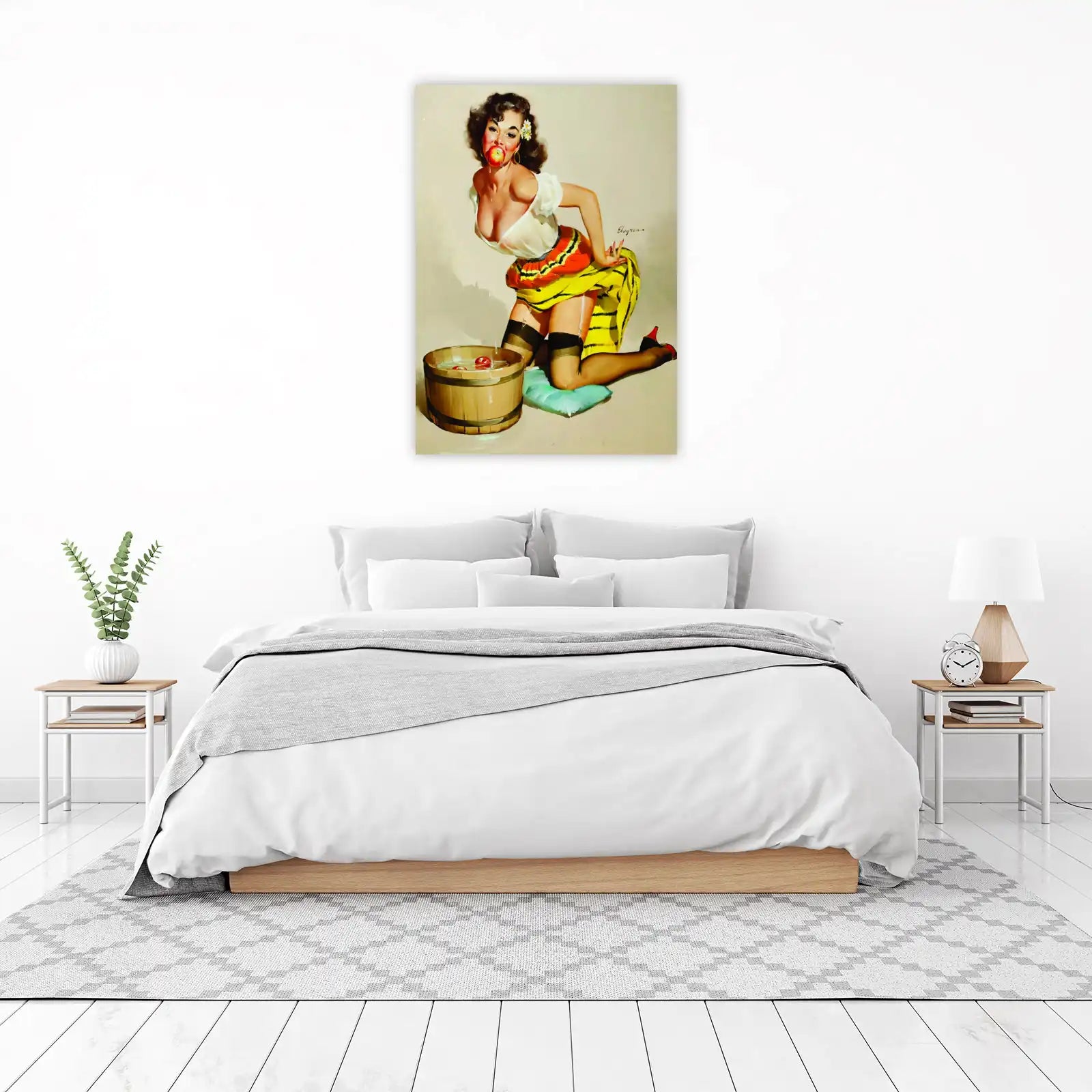Vintage Pin-up Apple Bobbing Wall Art