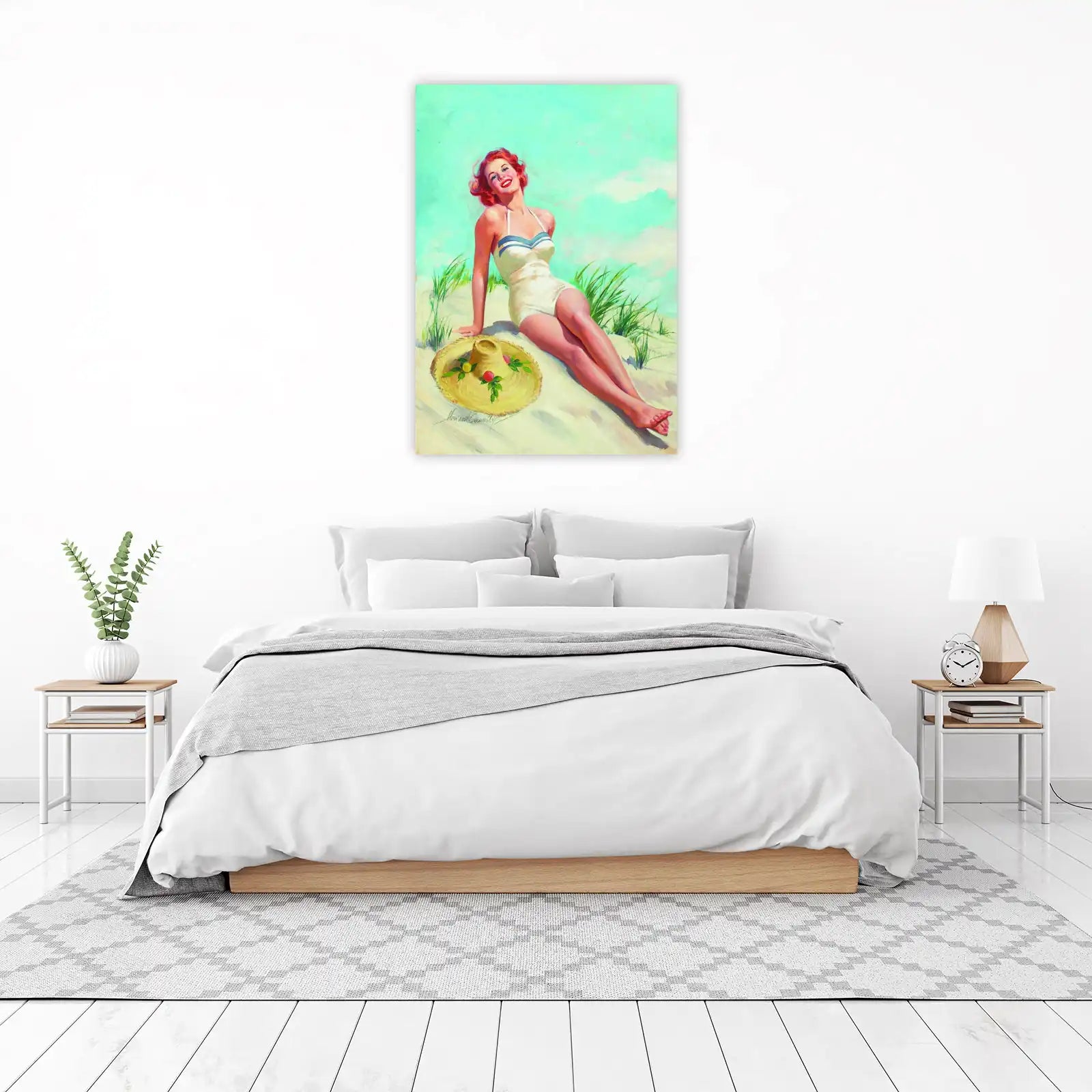 Retro Beach Babe Summer Vibes Wall Art