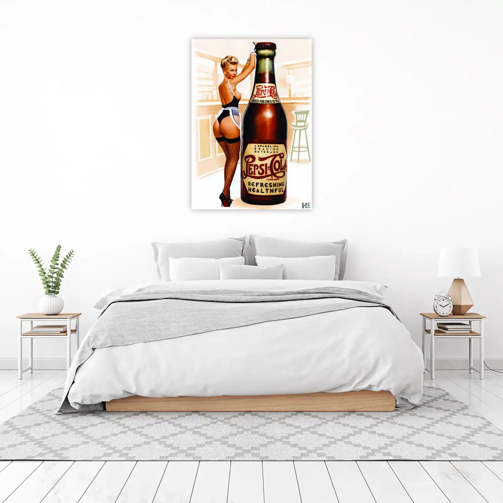 Vintage Pin-up Pepsi Bottle Wall Art