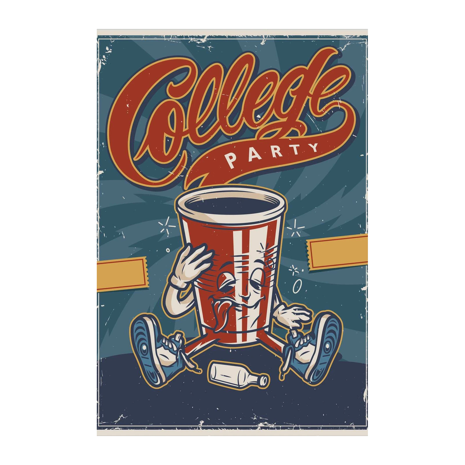 Retro College Party Fun Wall Art