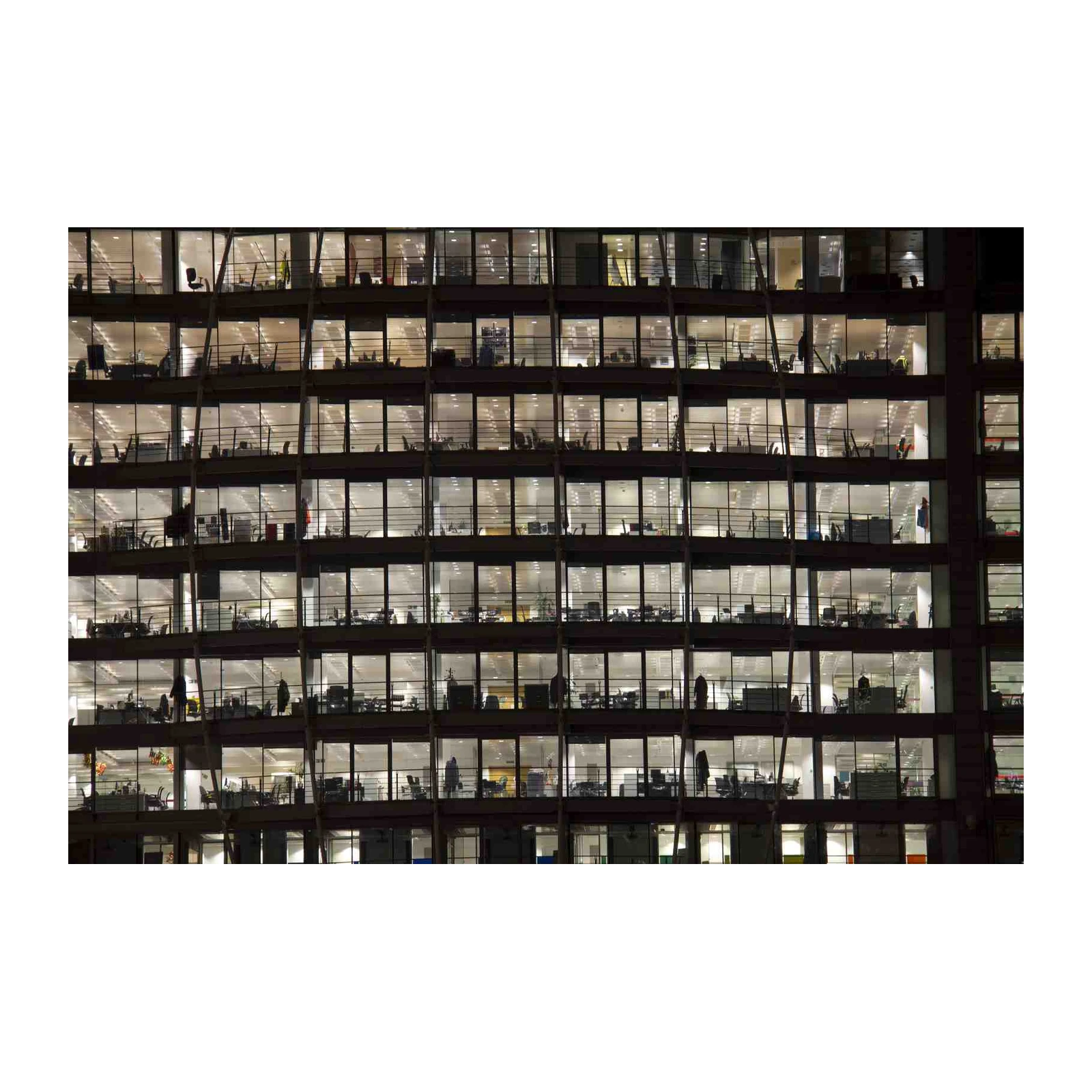 City Office Building at Night Wall Art