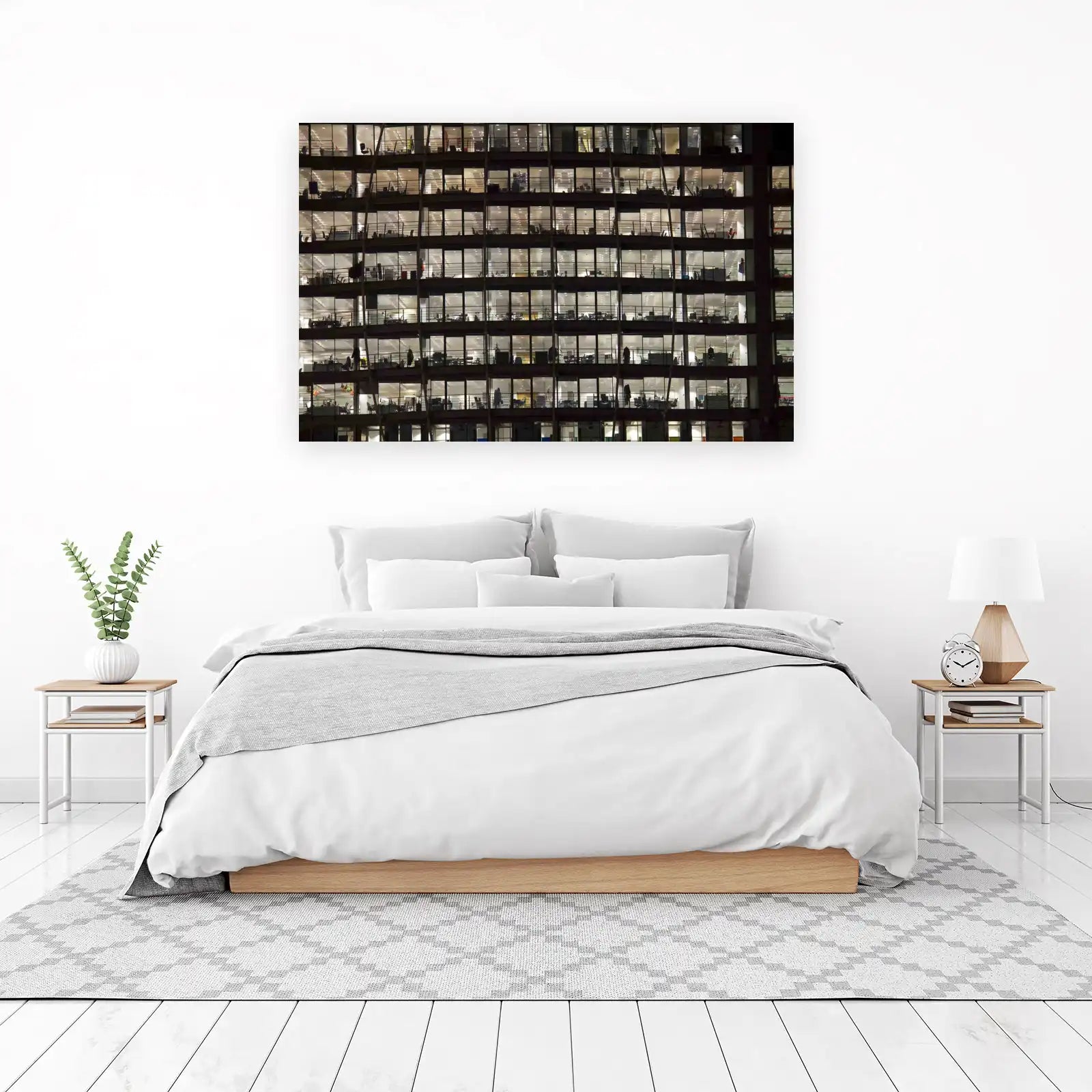City Office Building at Night Wall Art