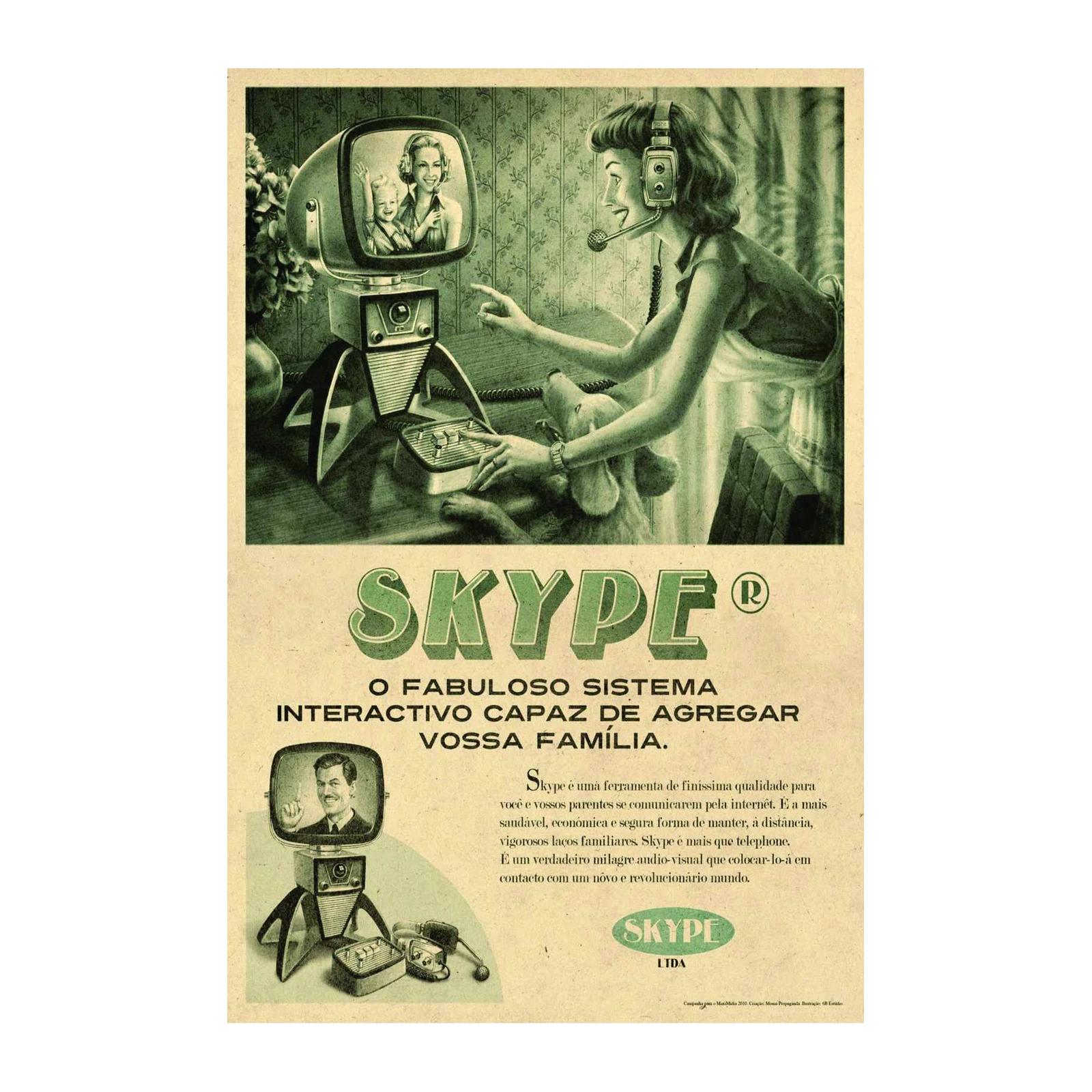 Retro Skype Family Communication Wall Art