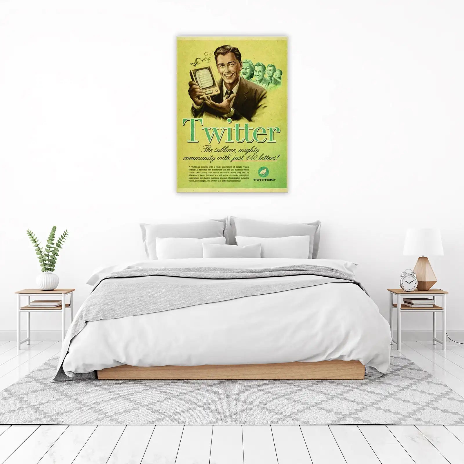 Retro Twitter Ad '140 Letters' Wall Art