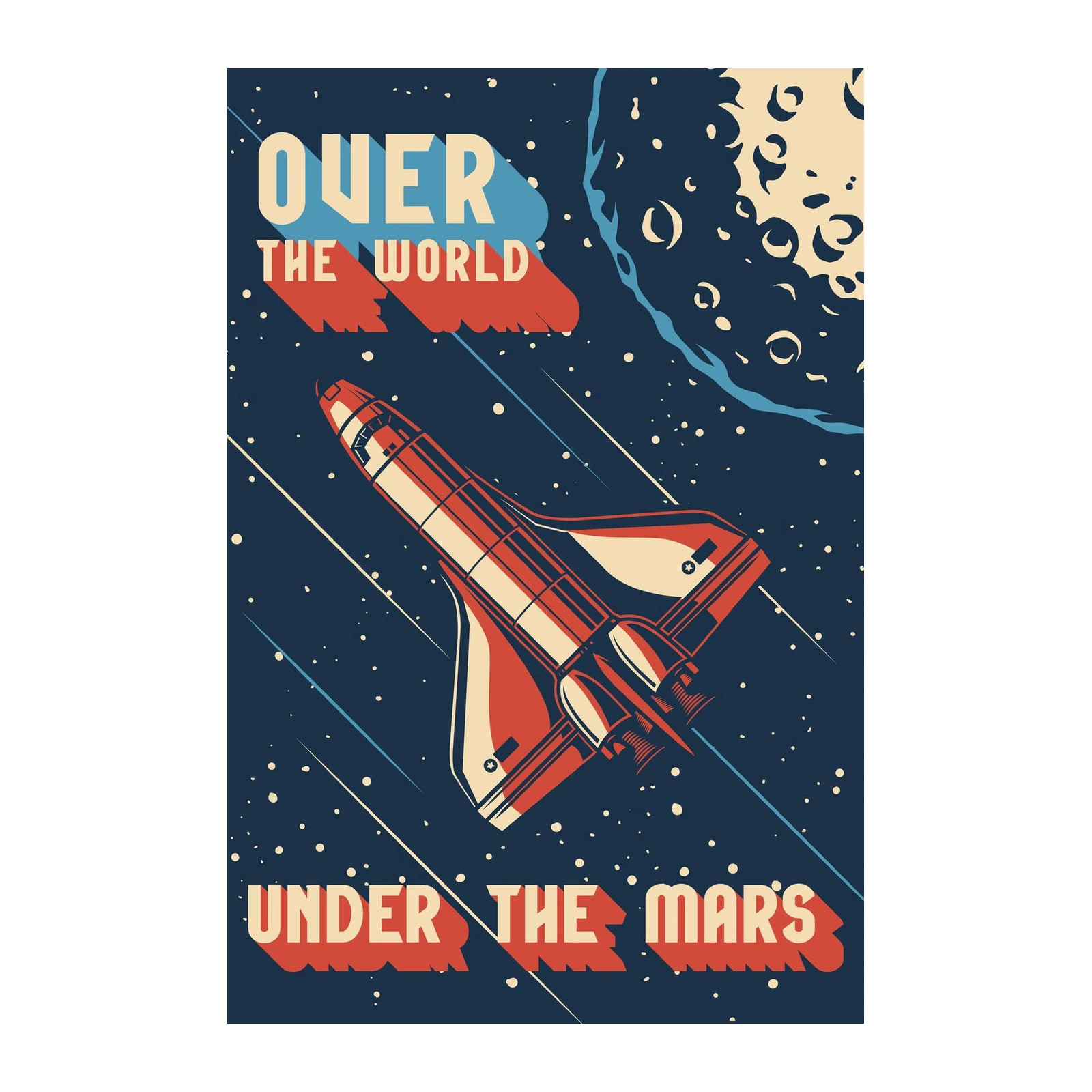 Retro Space Shuttle Mars Adventure Wall Art