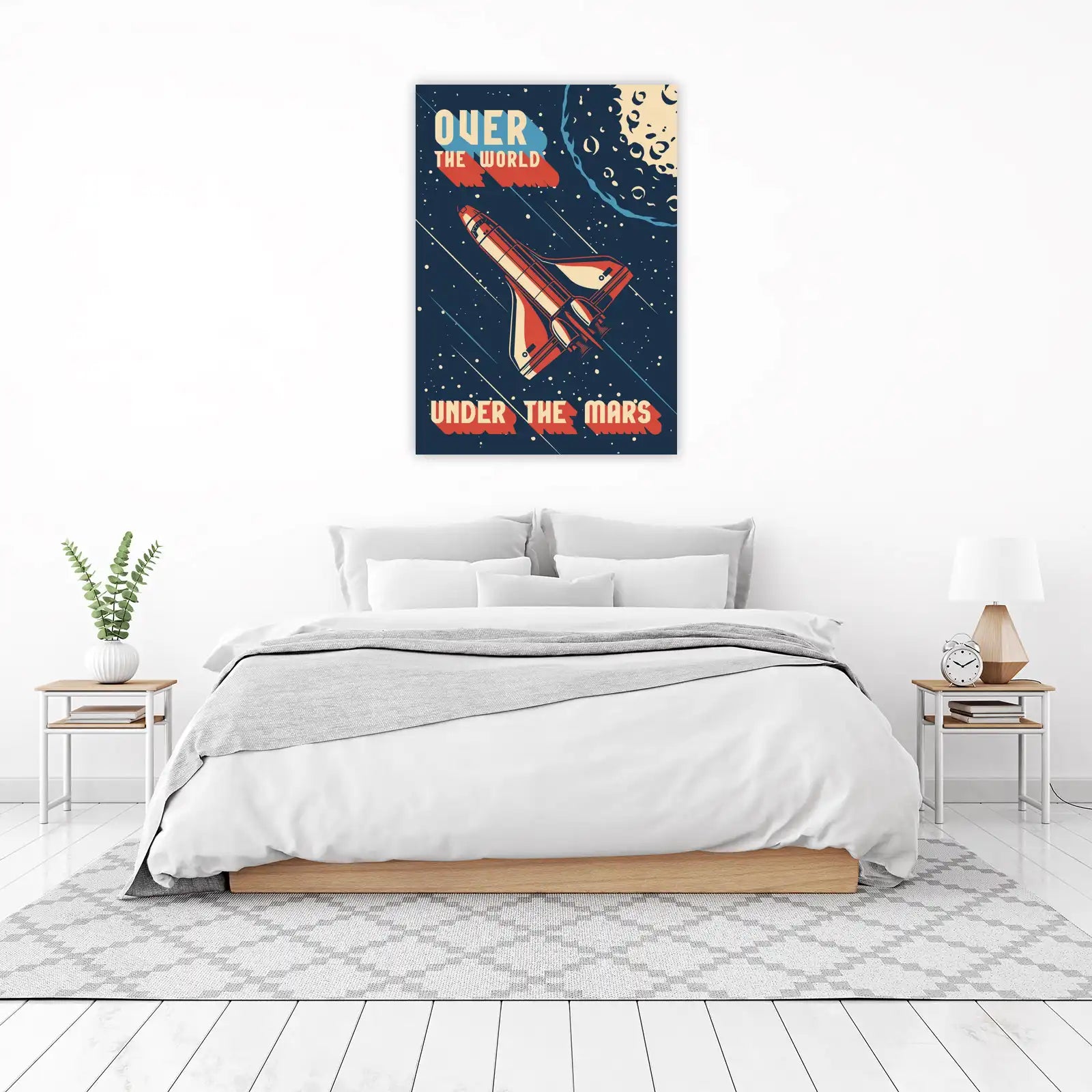 Retro Space Shuttle Mars Adventure Wall Art