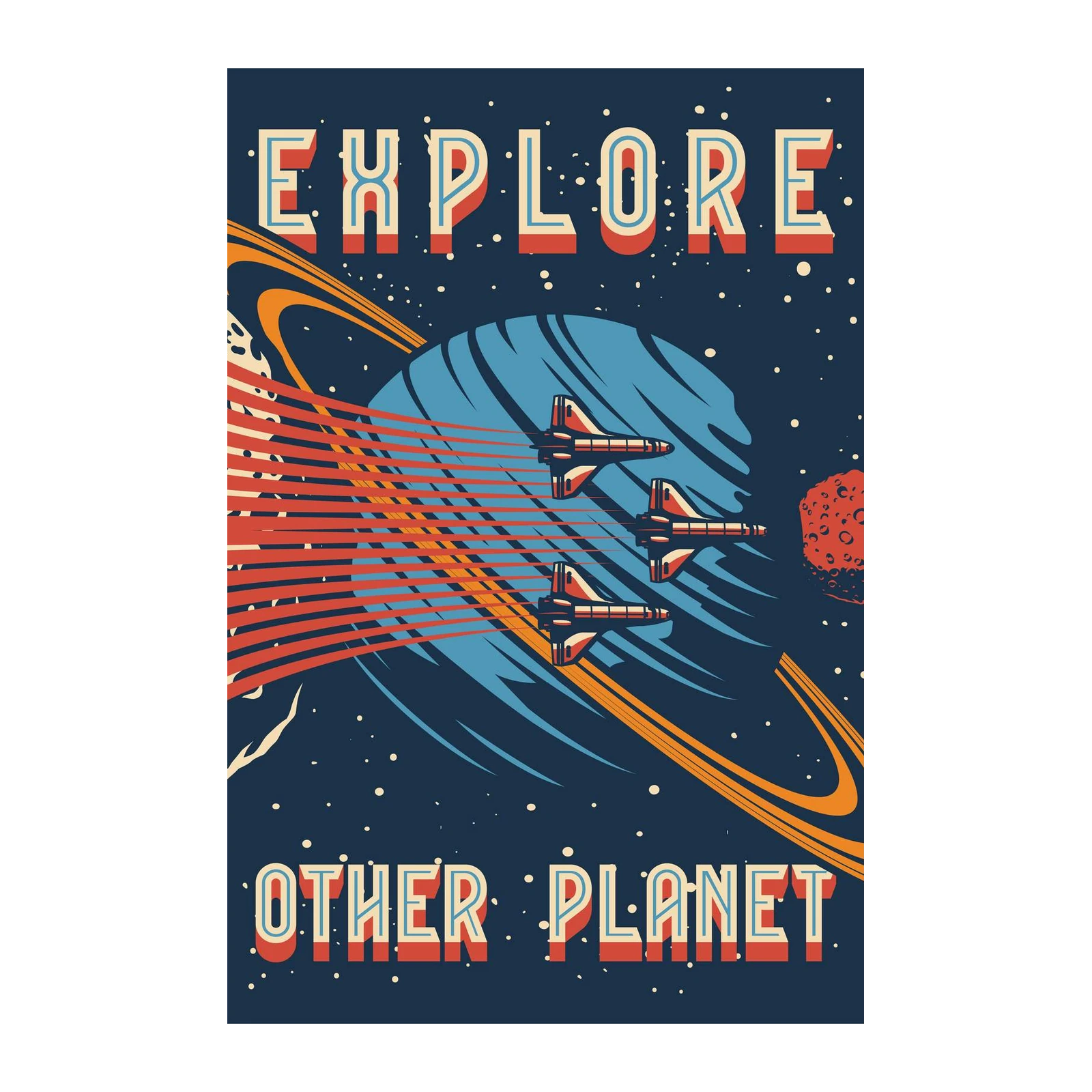 Retro Space Exploration Wall Art