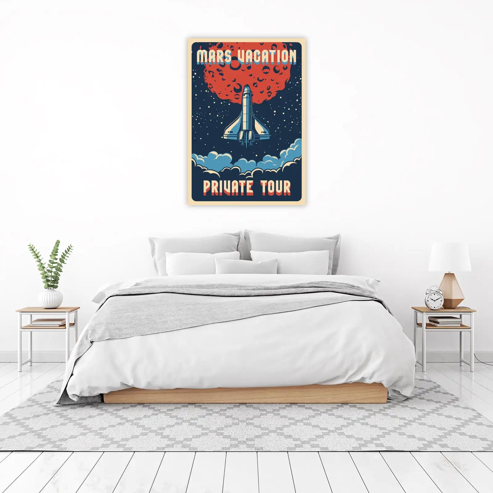 Retro Space Mars Vacation Private Tour Wall Art