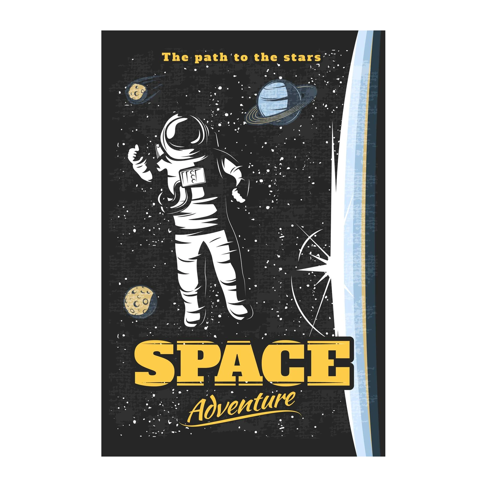 Retro Astronaut Space Adventure Wall Art