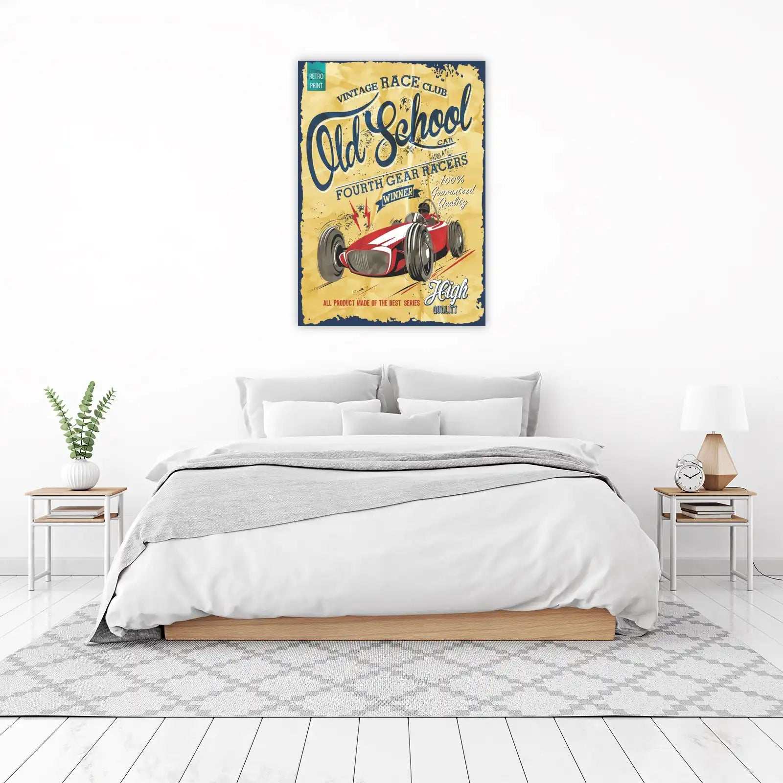 Vintage Old School Race Car Wall Art
