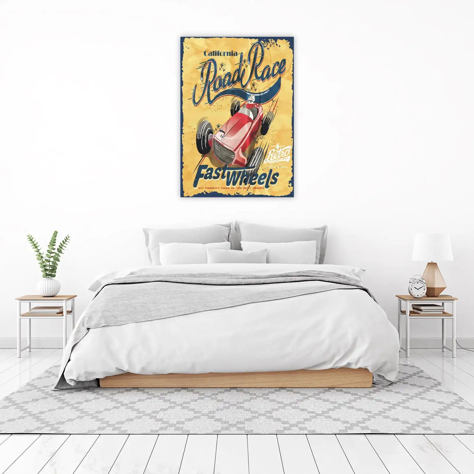 Retro California Road Race Fastwheels Wall Art