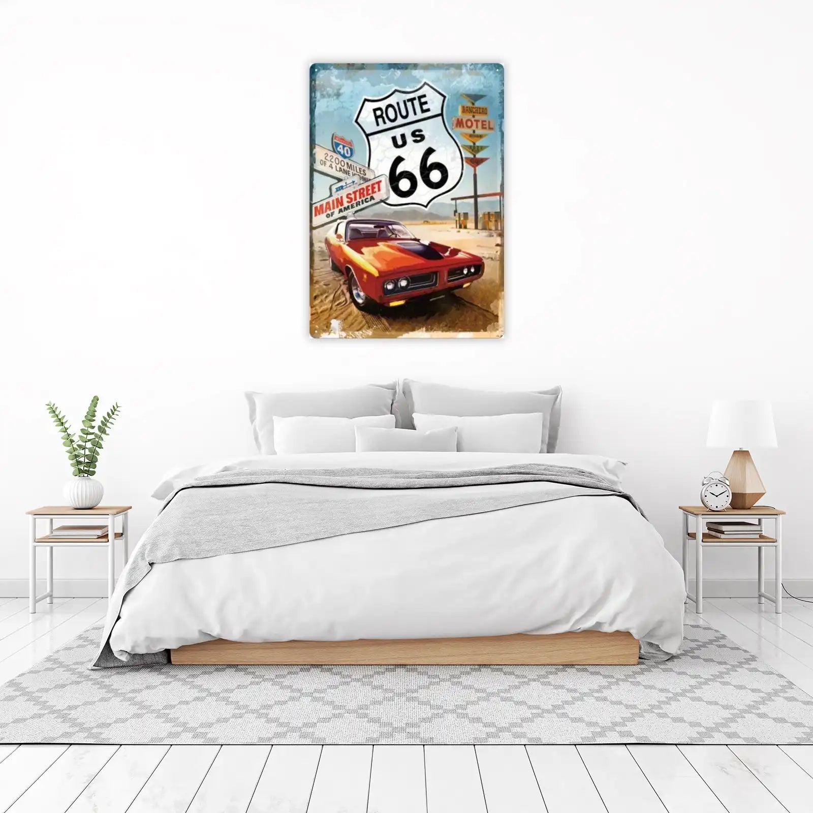 Route 66 Classic Car Wall Art