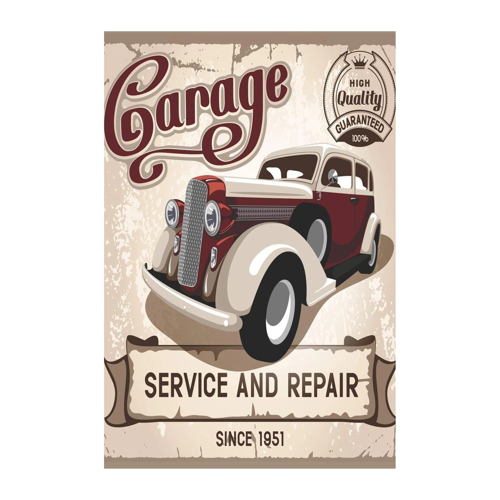 Vintage Garage Service & Repair Wall Art