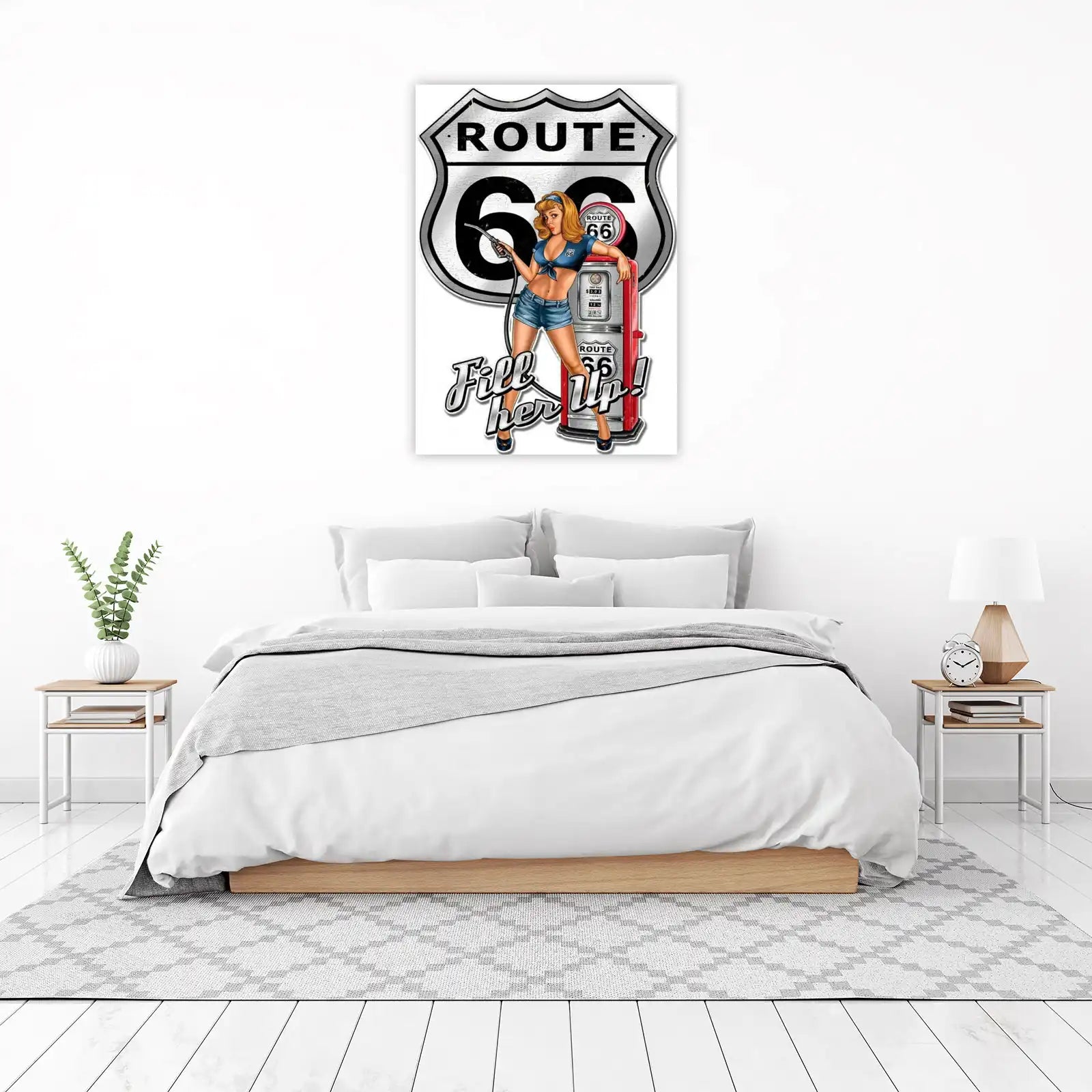 Route 66 Pin-Up Gas Station Wall Art